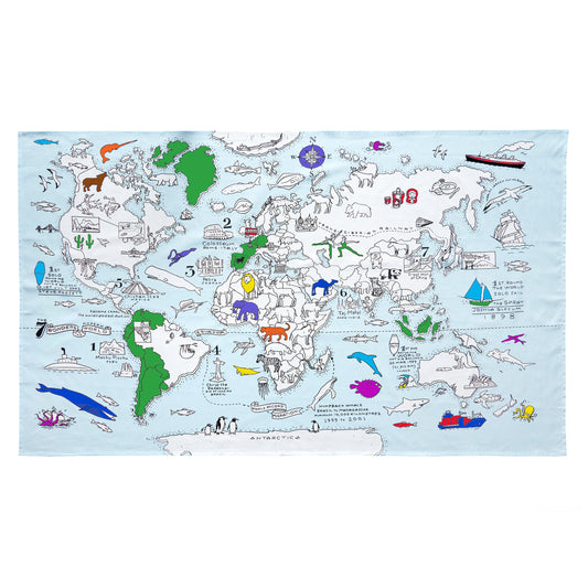 world map tablecloth