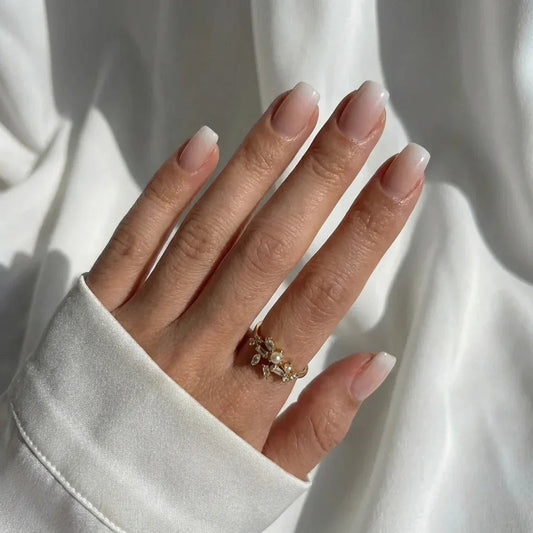 Vanilla Cream Square Nails - Press On Nails