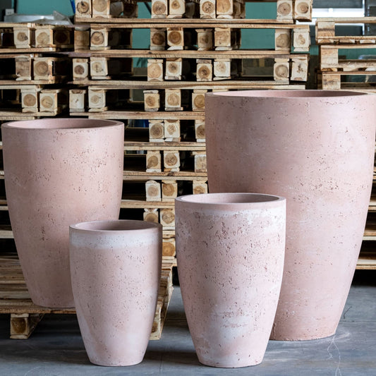 Vessara | Blushstone – 40cm Large Tall Concrete Planter – 15L Decorative Vase Pot
