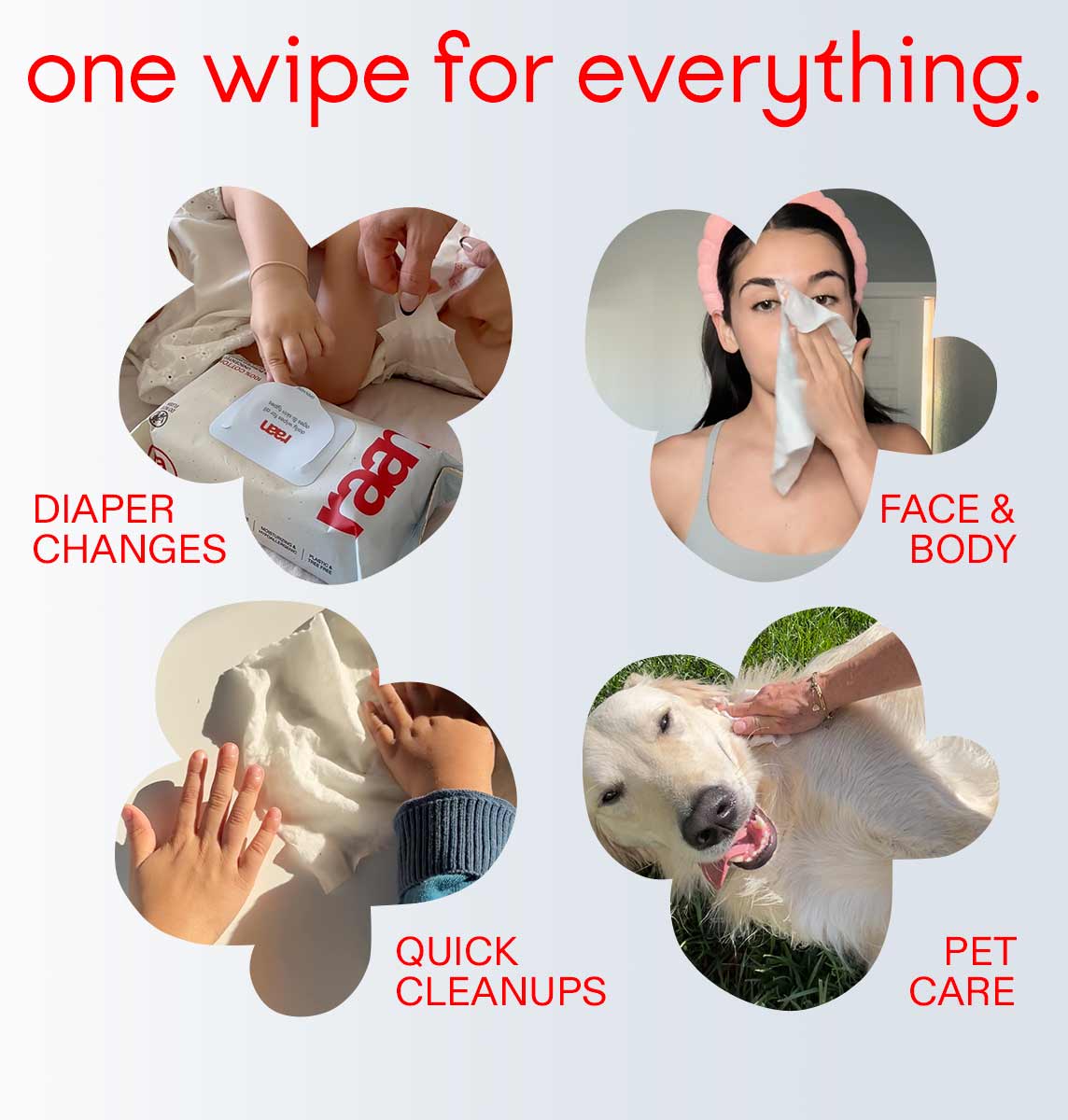 100% Cotton Face and Body Cleansing Wipe for Sensitive Skin (10 Individually Wrapped)