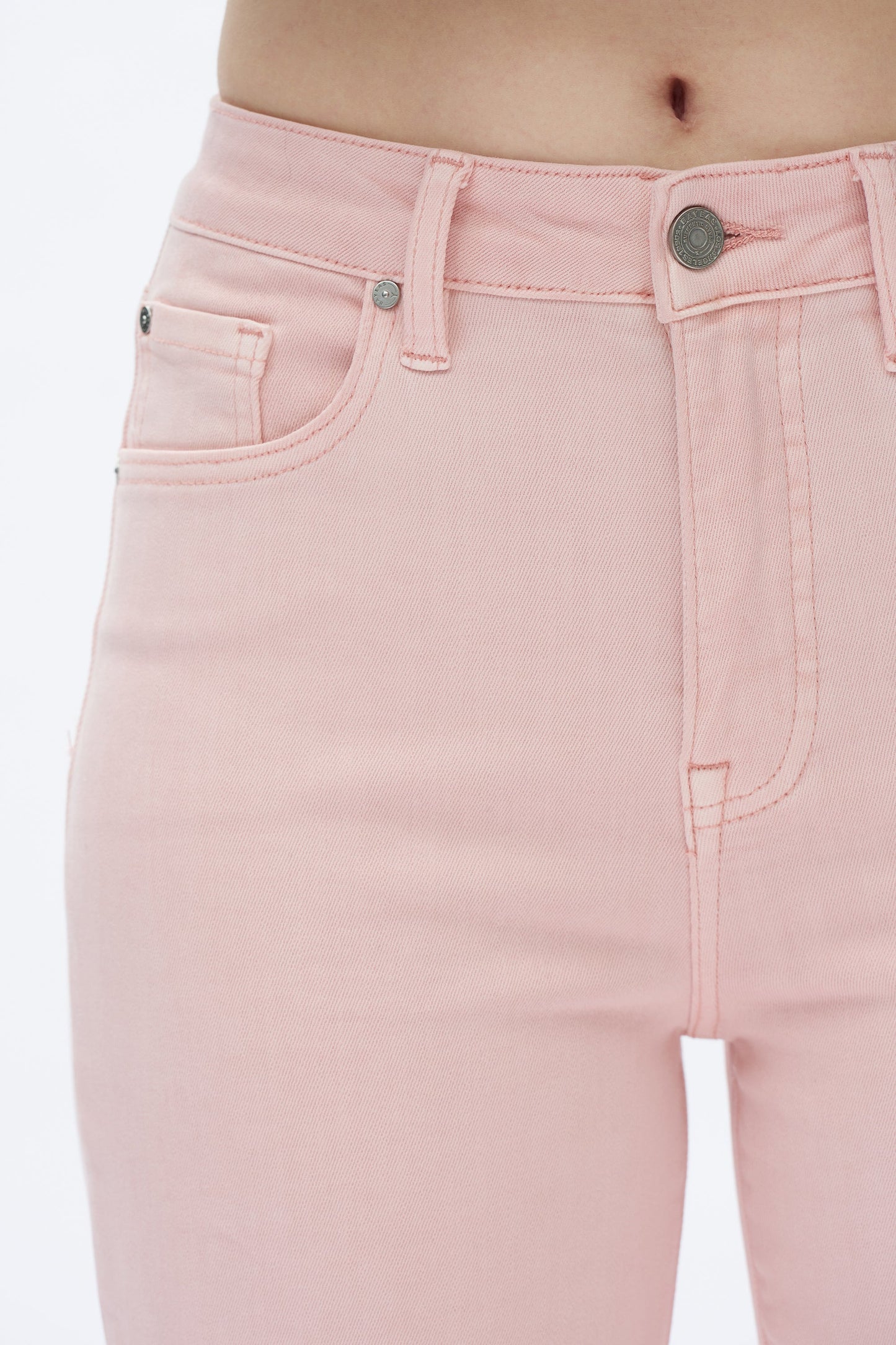 Pink High Rise Straight Jeans