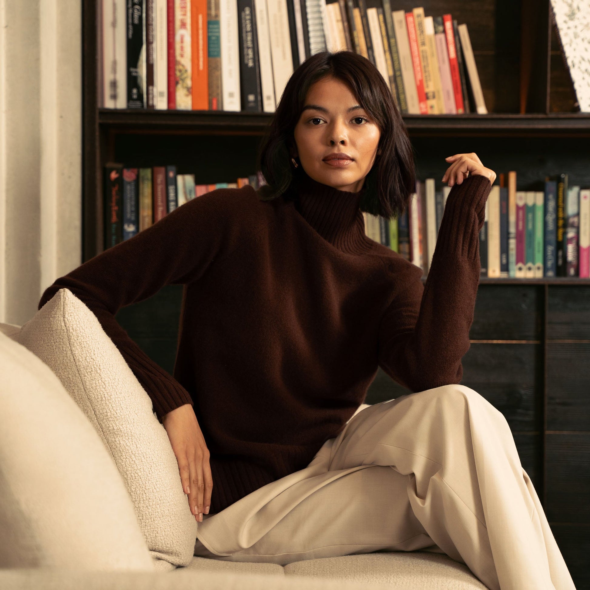 Emma Cashmere Relaxed Turtleneck Sweater