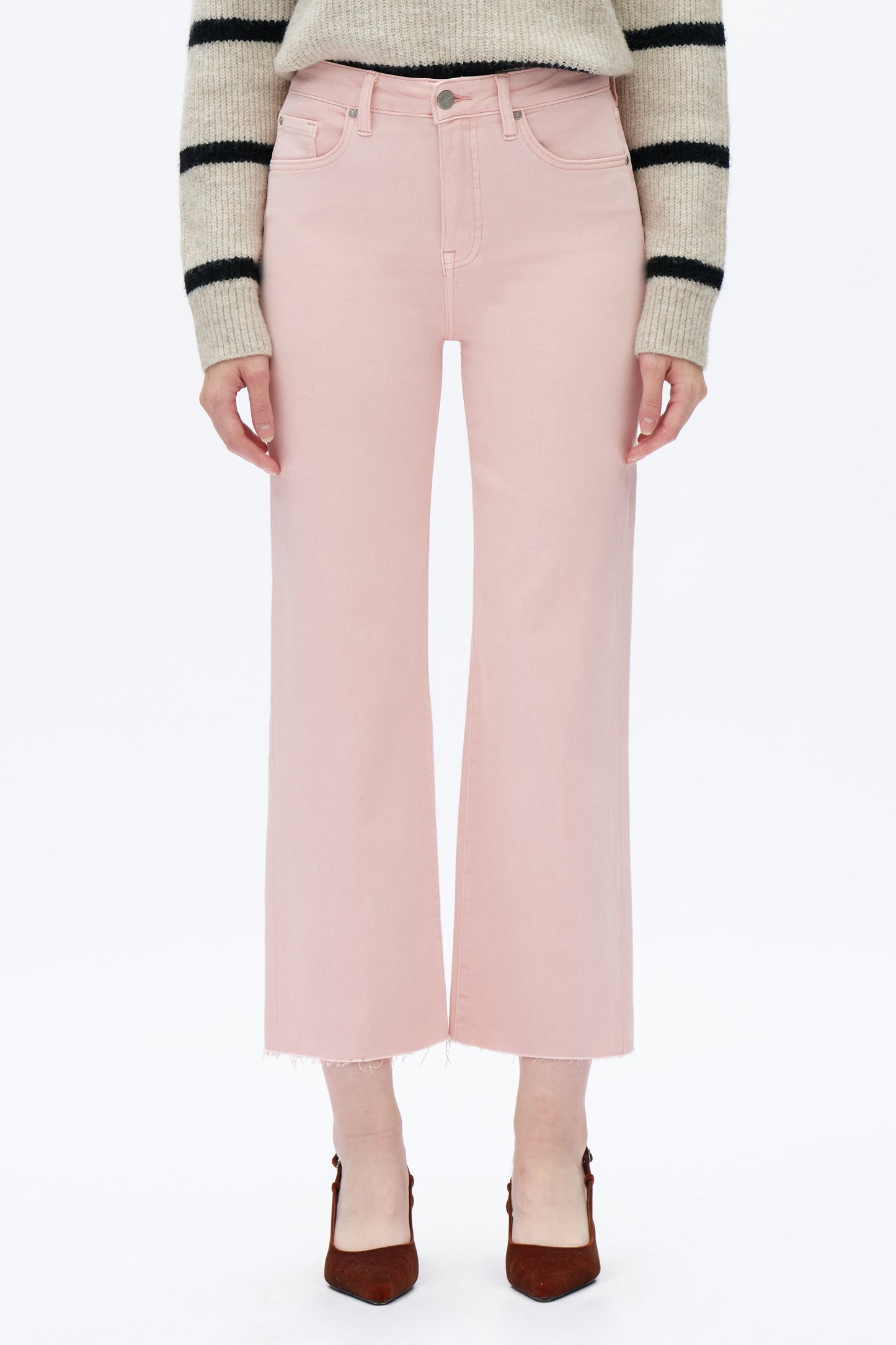Pink High Rise Straight Jeans