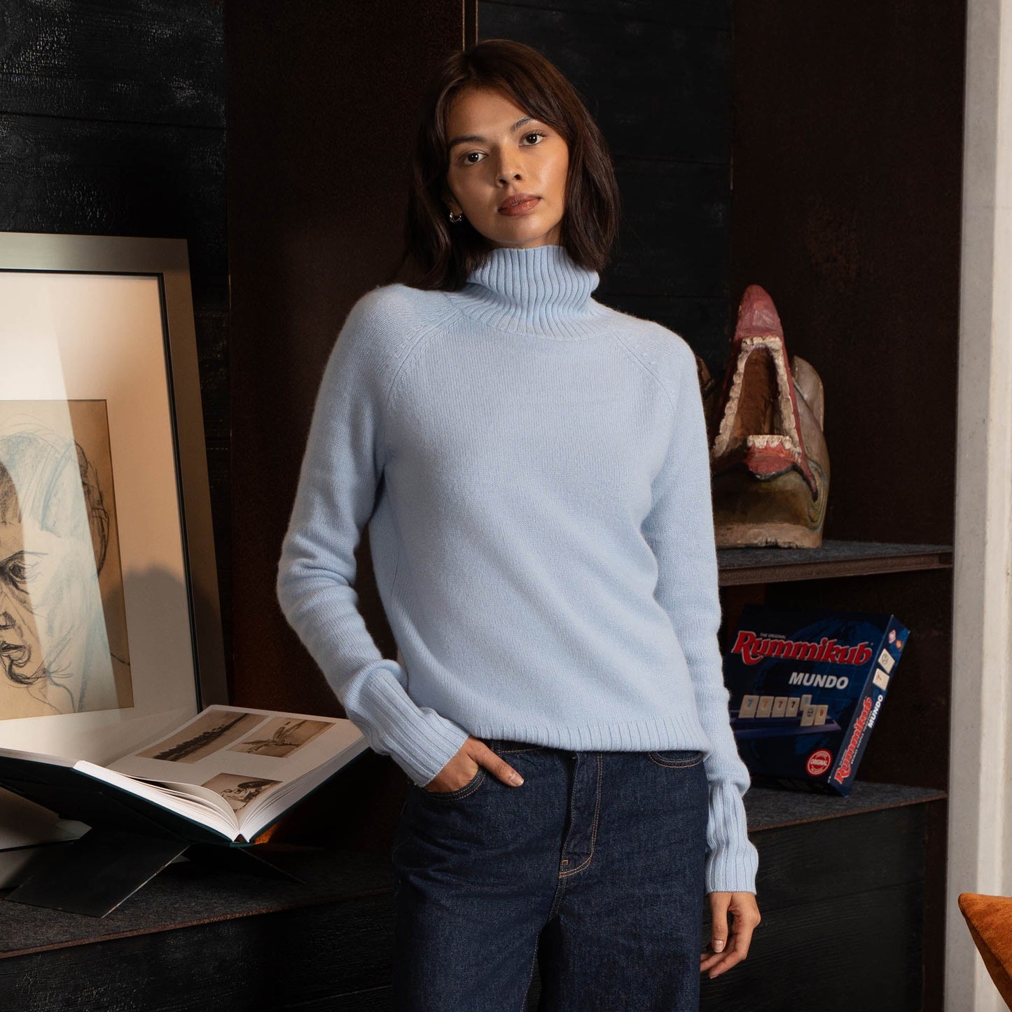 Emma Cashmere Relaxed Turtleneck Sweater