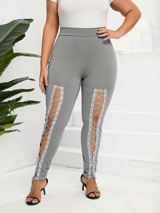 High-Waist Cropped Leggings - Cross-Strap Stretch Leggings for Women