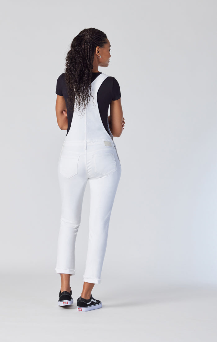 EDERA OVERALLS IN WHITE RIPPED&FRINGE