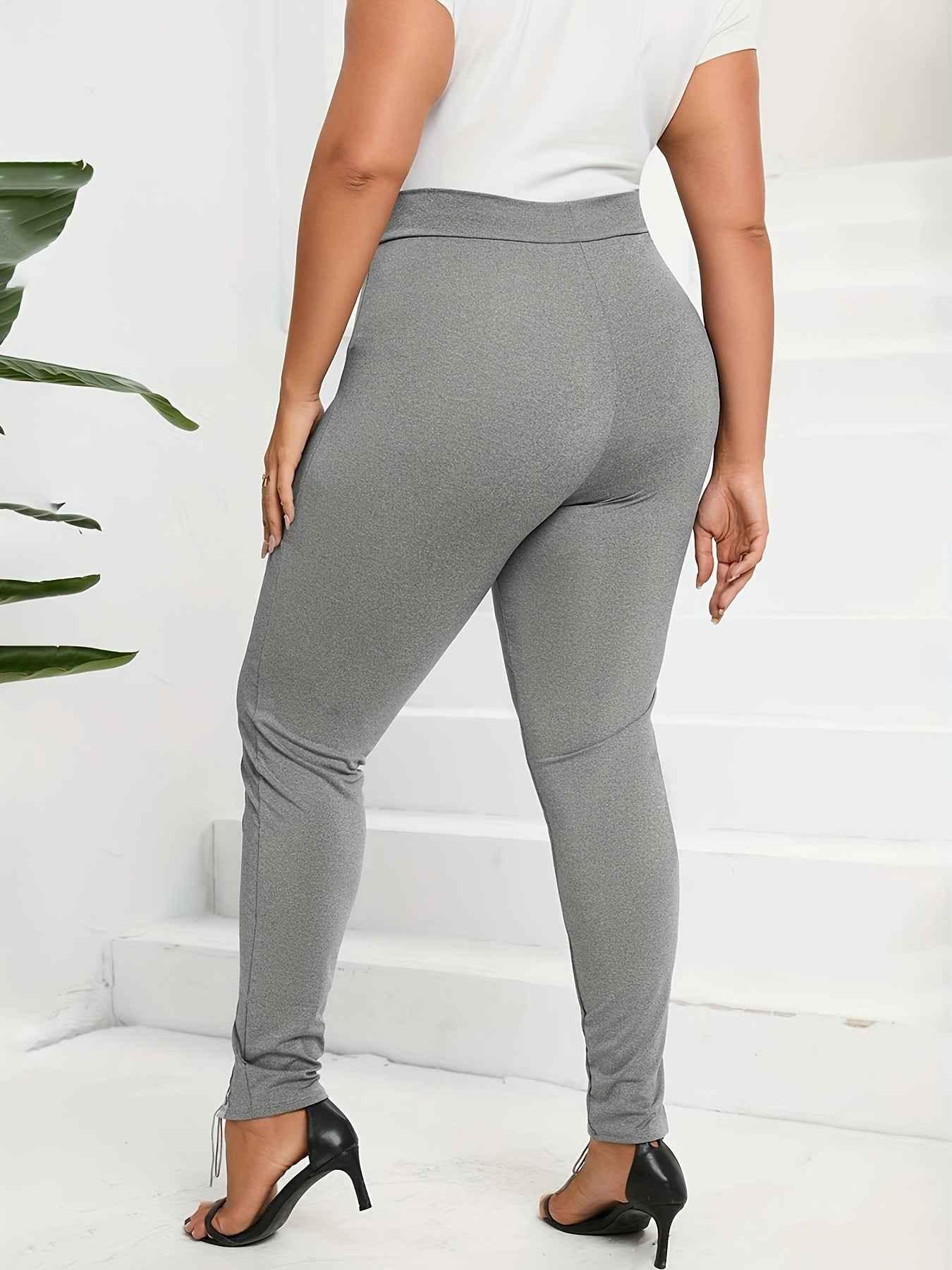 High-Waist Cropped Leggings - Cross-Strap Stretch Leggings for Women