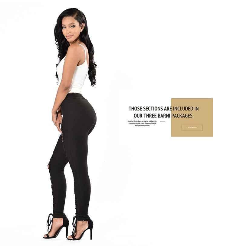 High-Waist Cropped Leggings - Cross-Strap Stretch Leggings for Women