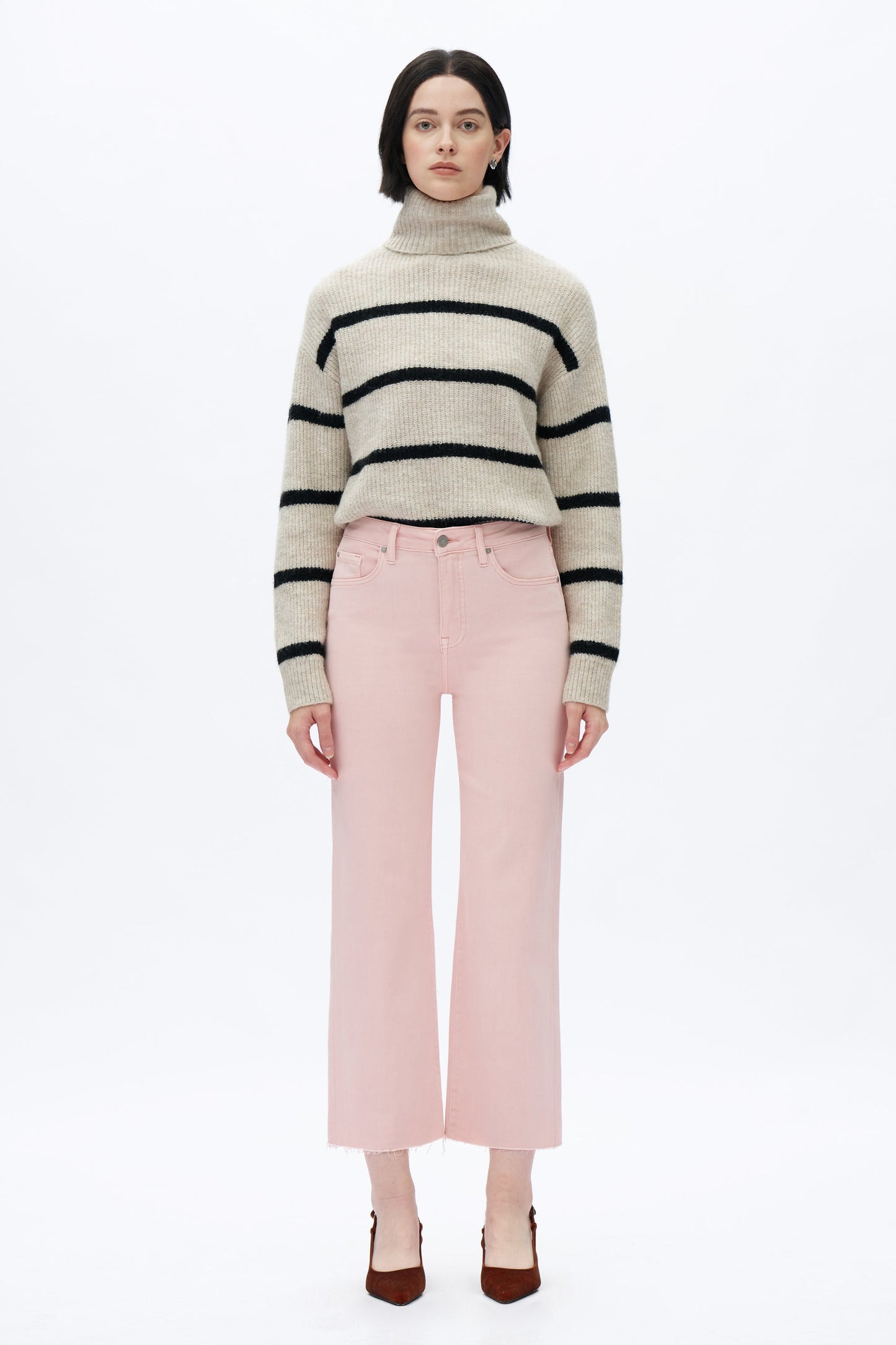 Pink High Rise Straight Jeans
