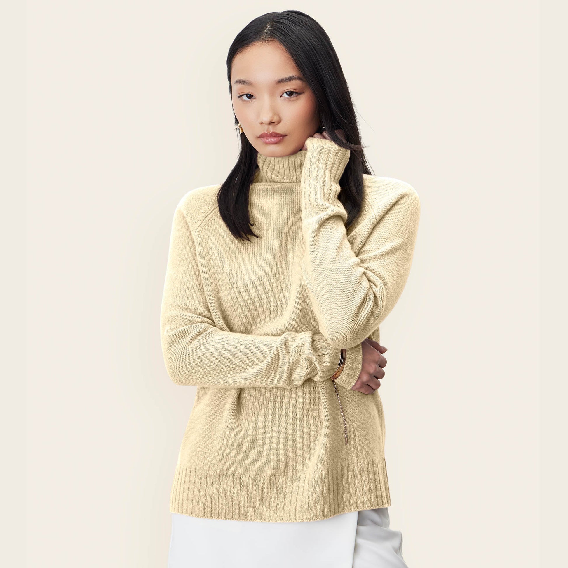 Emma Cashmere Relaxed Turtleneck Sweater