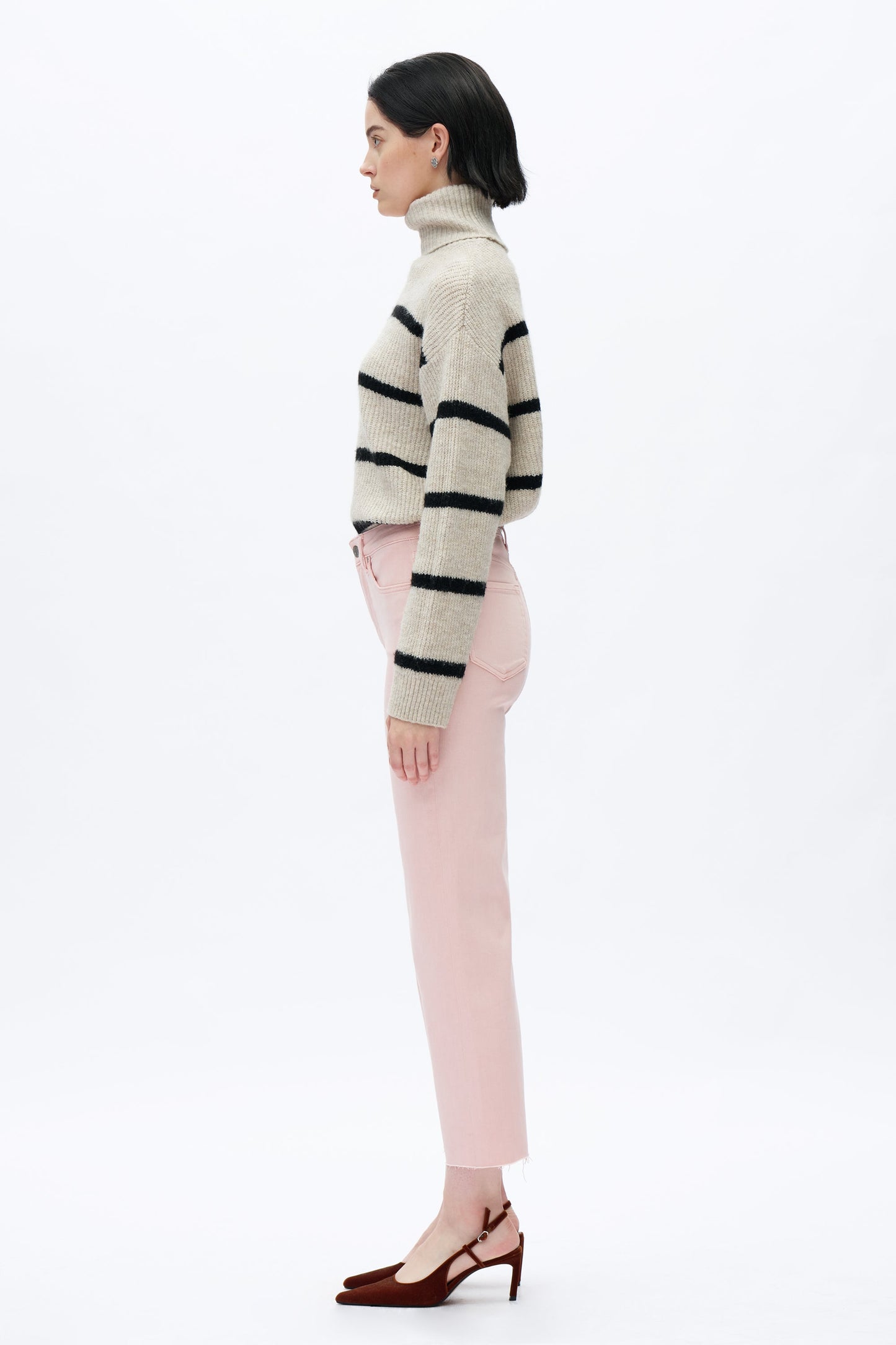 Pink High Rise Straight Jeans