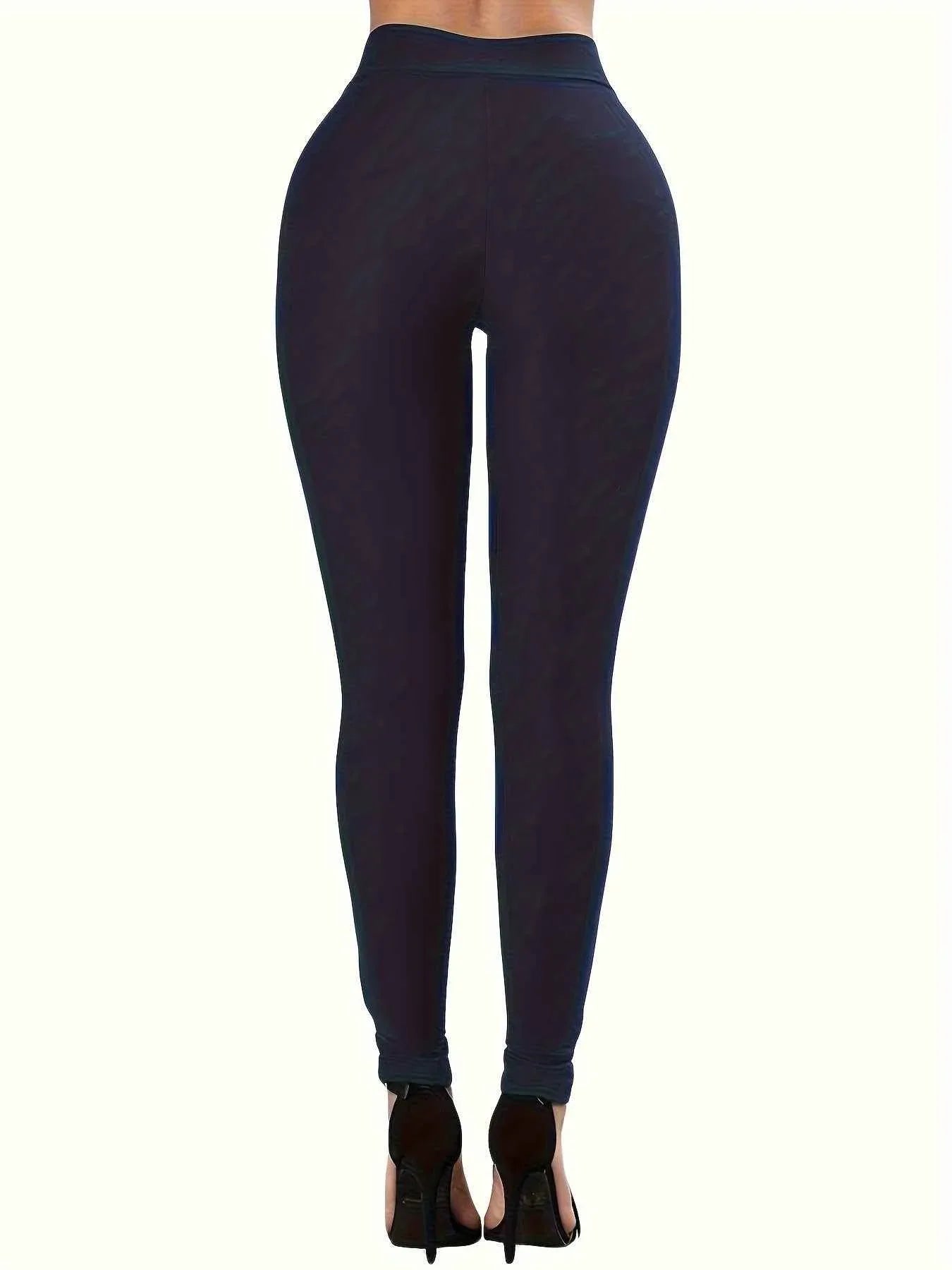 High-Waist Cropped Leggings - Cross-Strap Stretch Leggings for Women