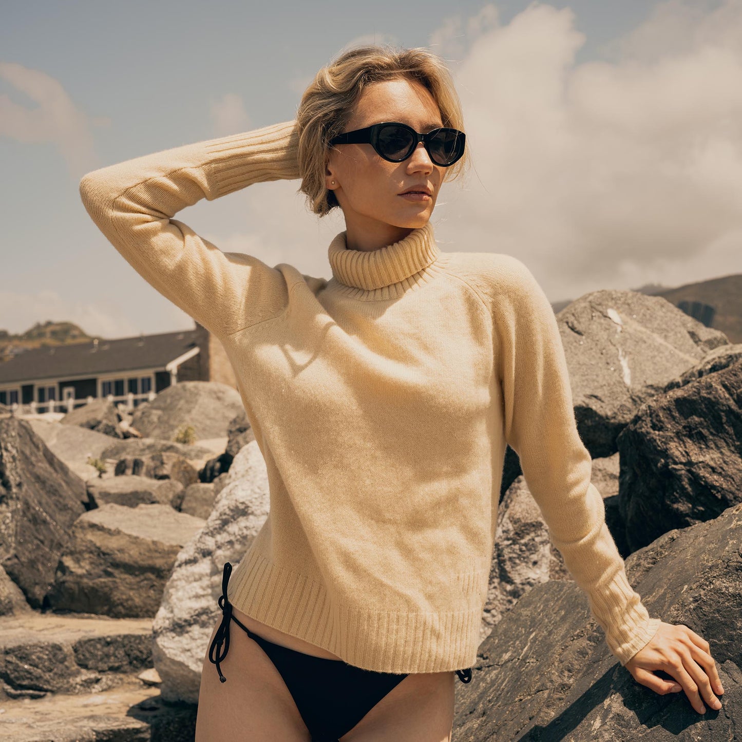 Emma Cashmere Relaxed Turtleneck Sweater