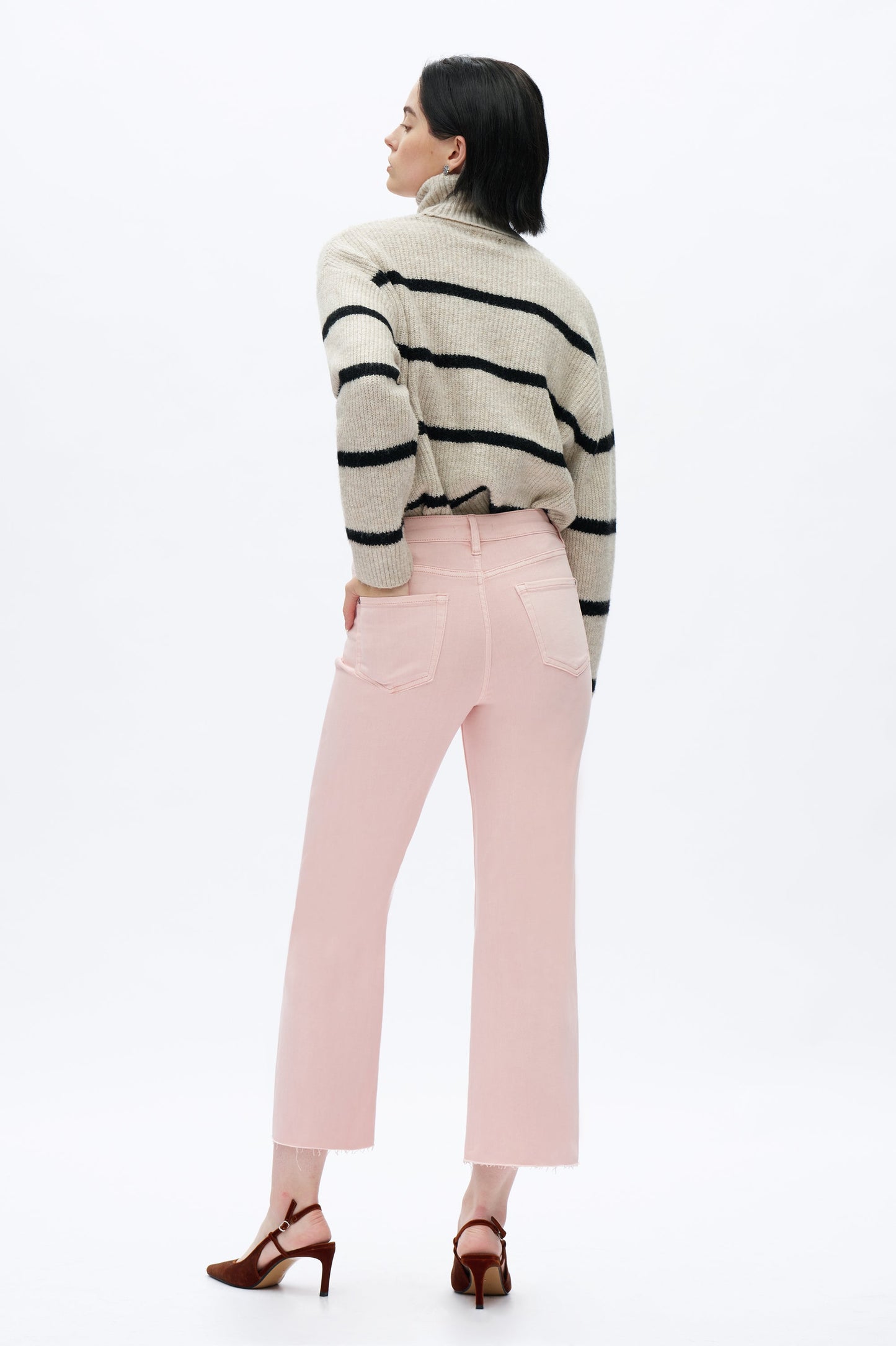 Pink High Rise Straight Jeans