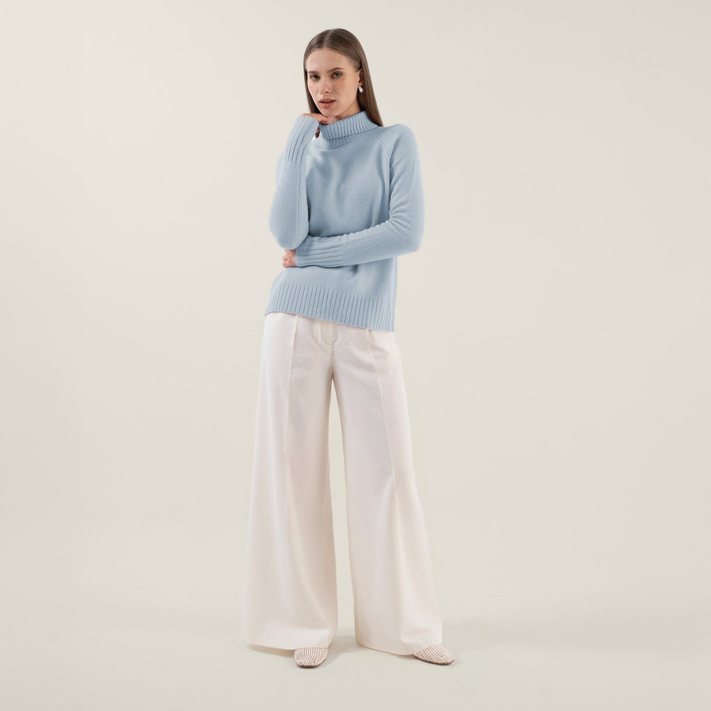 Emma Cashmere Relaxed Turtleneck Sweater