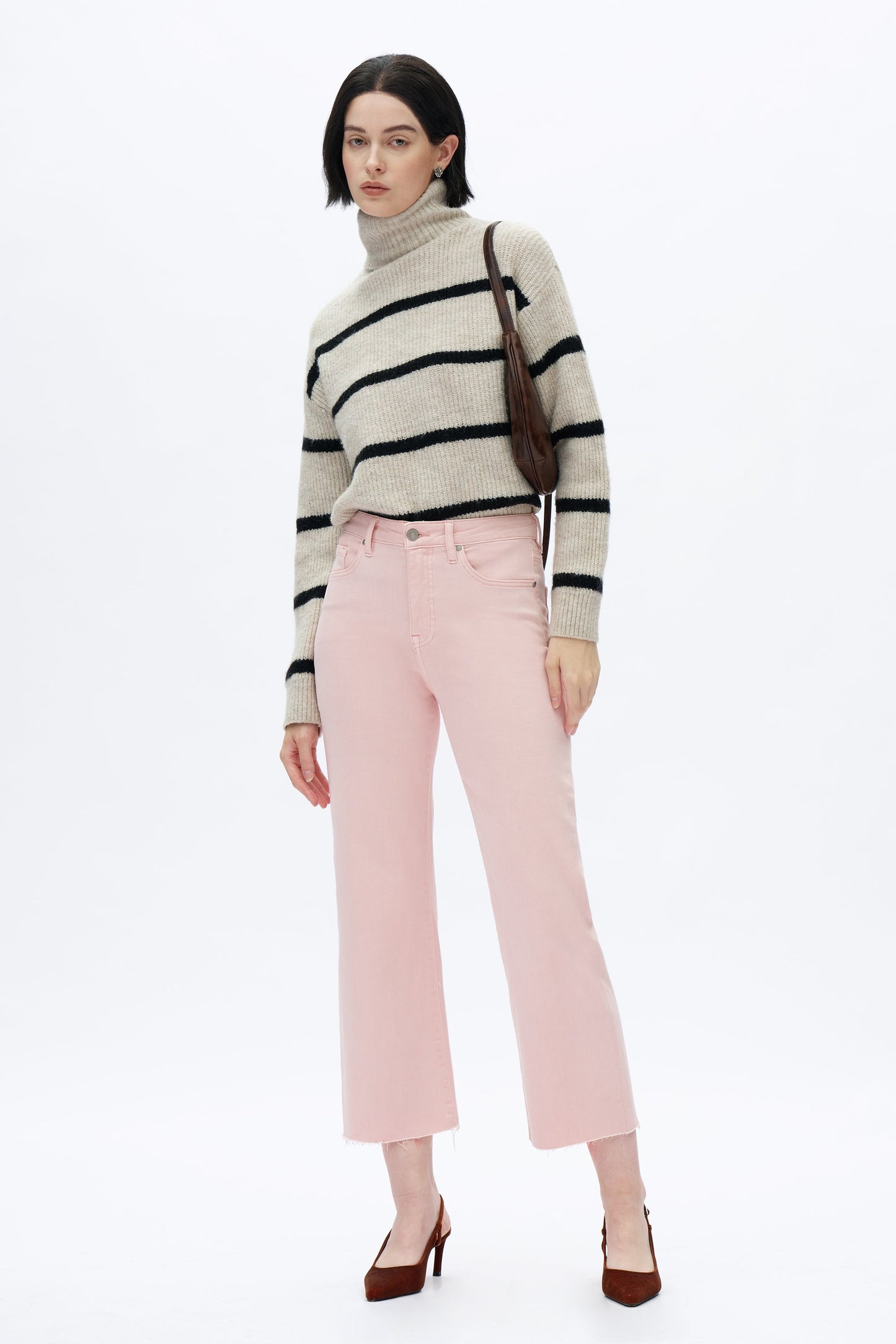 Pink High Rise Straight Jeans