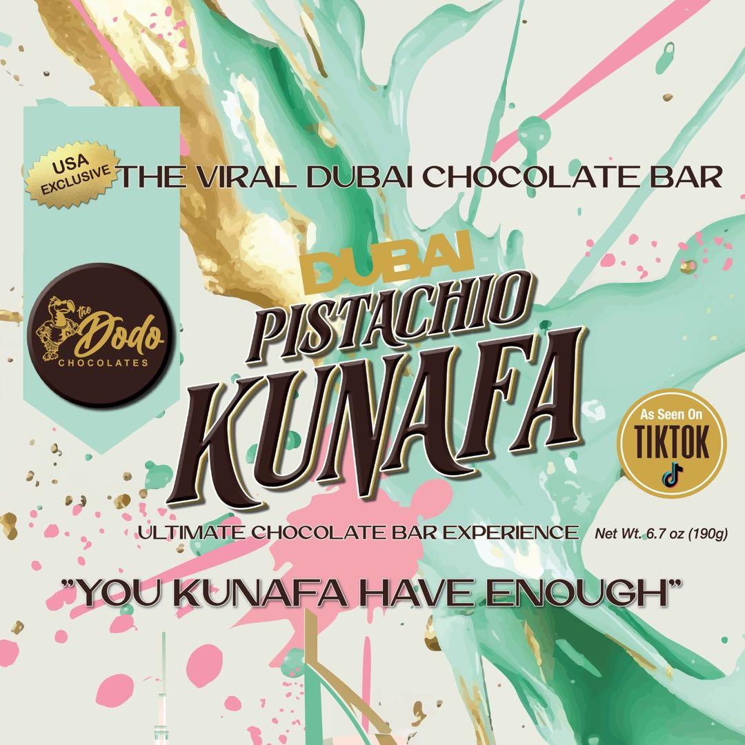 Viral Dodo Dubai Style Milk Chocolate Pistachio Kunafa Ultimate Chocolate Bar Experience