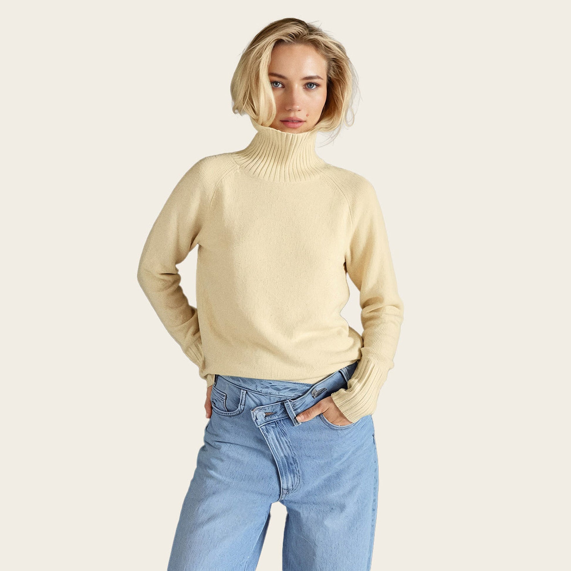 Emma Cashmere Relaxed Turtleneck Sweater