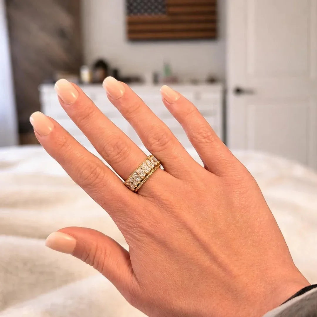 Vanilla Cream Square Nails - Press On Nails