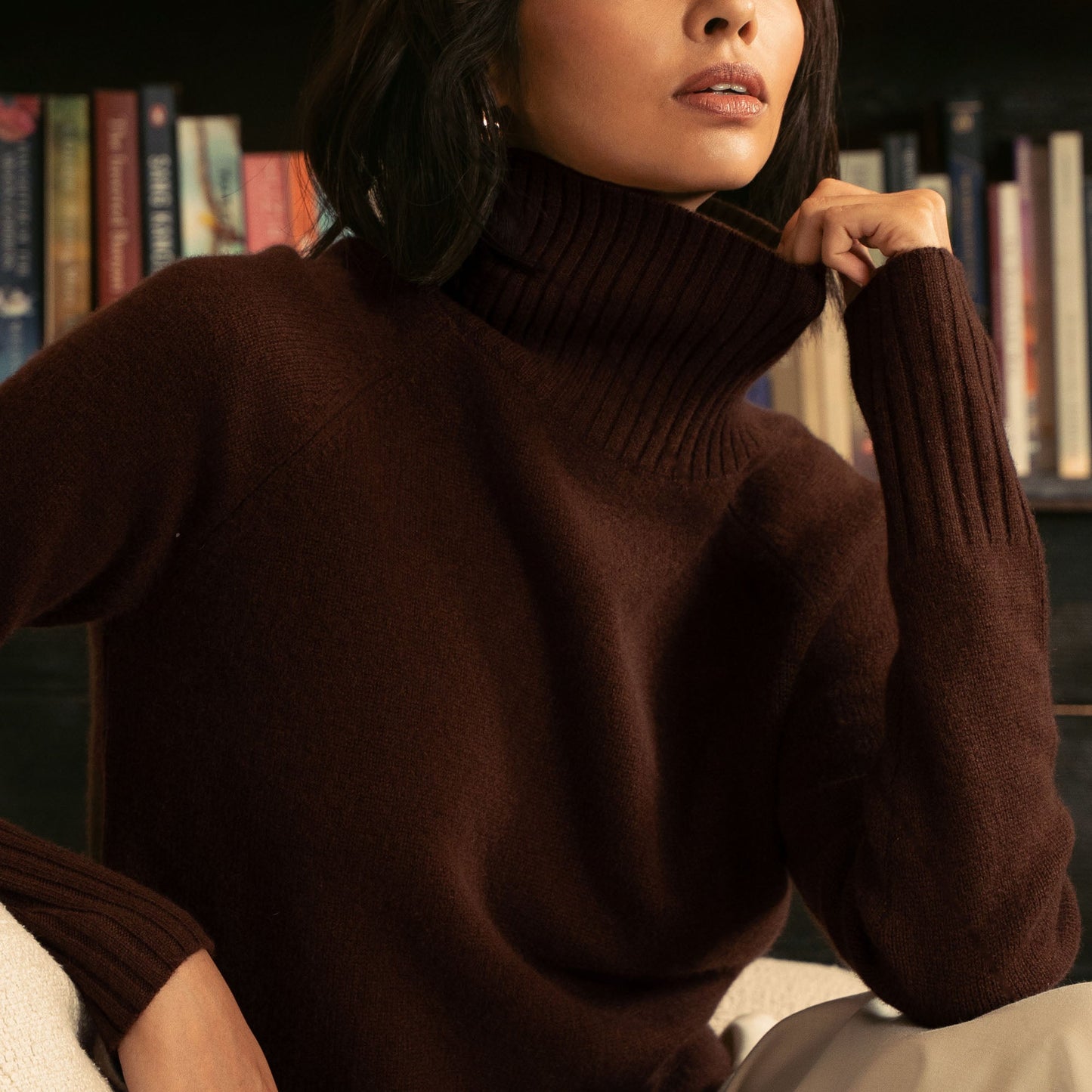 Emma Cashmere Relaxed Turtleneck Sweater