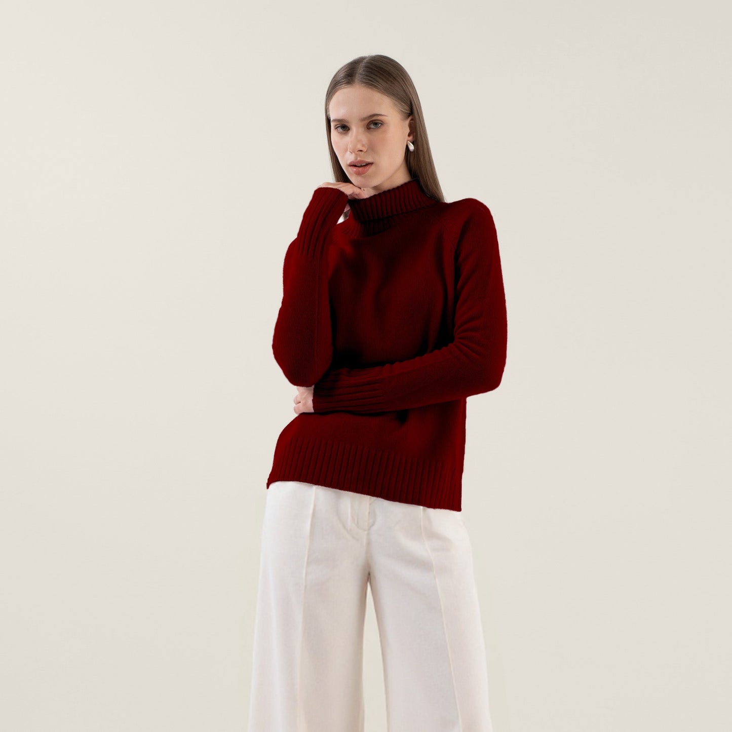 Emma Cashmere Relaxed Turtleneck Sweater