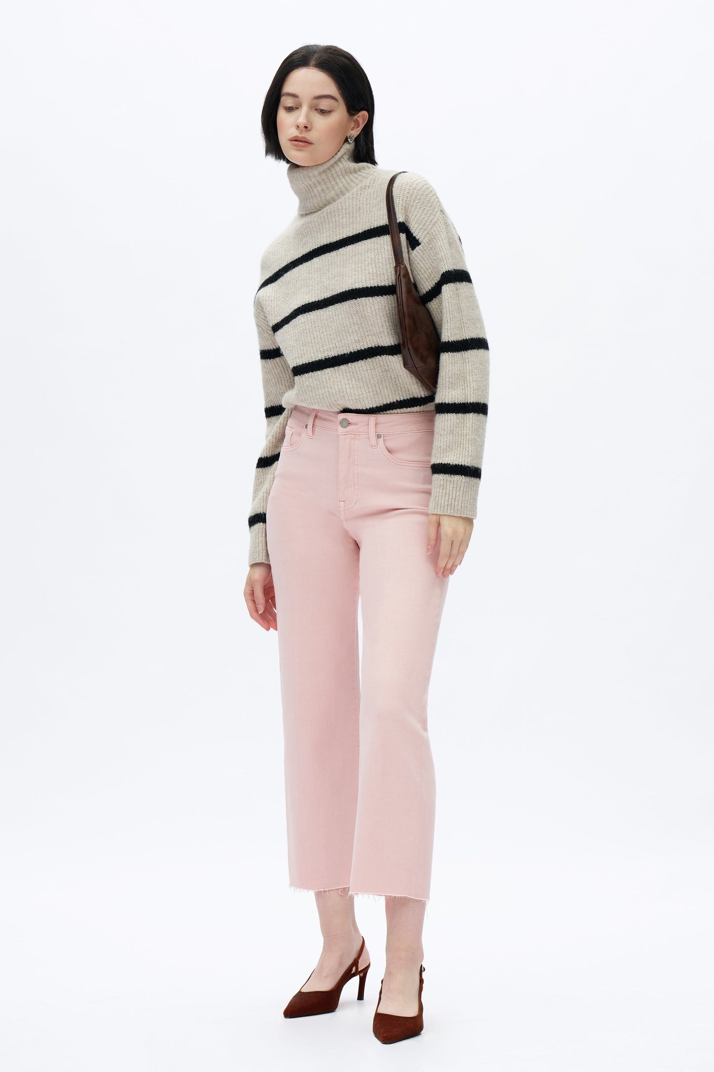 Pink High Rise Straight Jeans