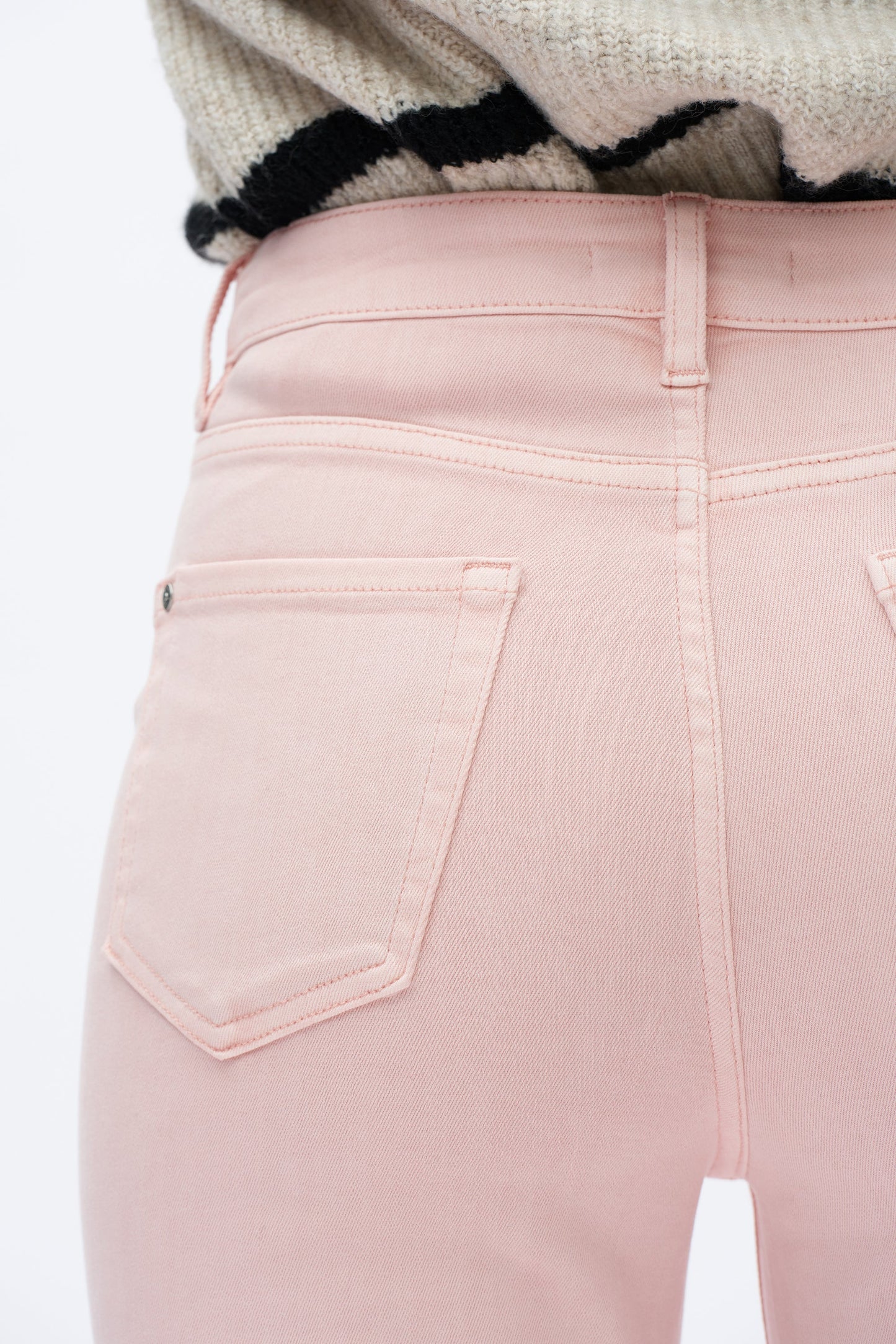Pink High Rise Straight Jeans