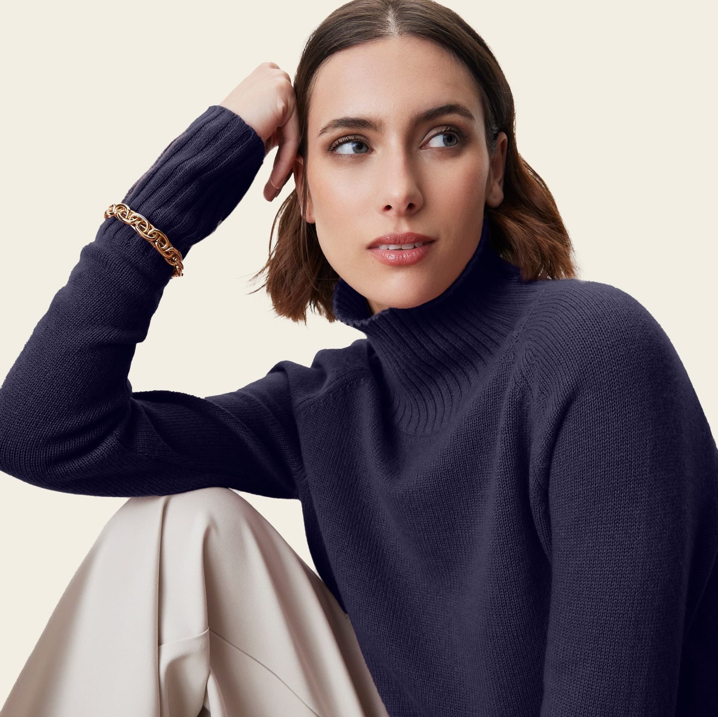 Emma Cashmere Relaxed Turtleneck Sweater