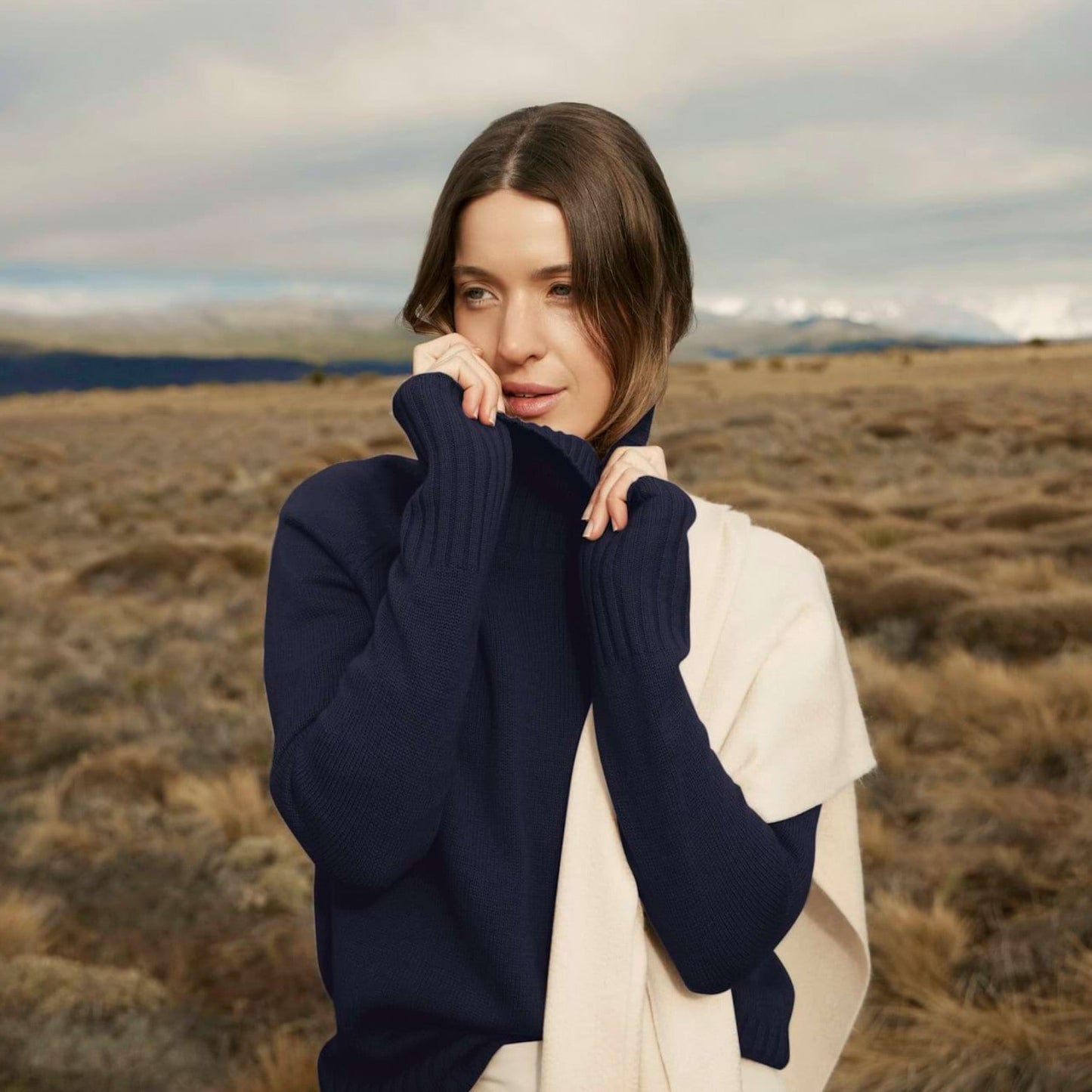 Emma Cashmere Relaxed Turtleneck Sweater