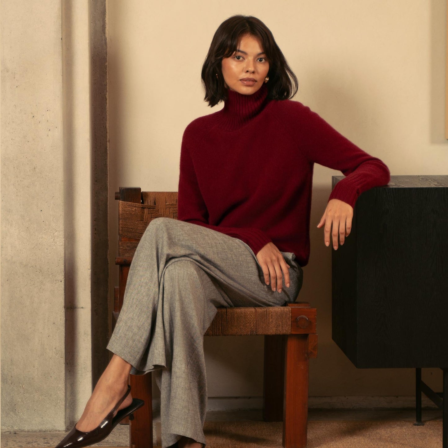 Emma Cashmere Relaxed Turtleneck Sweater