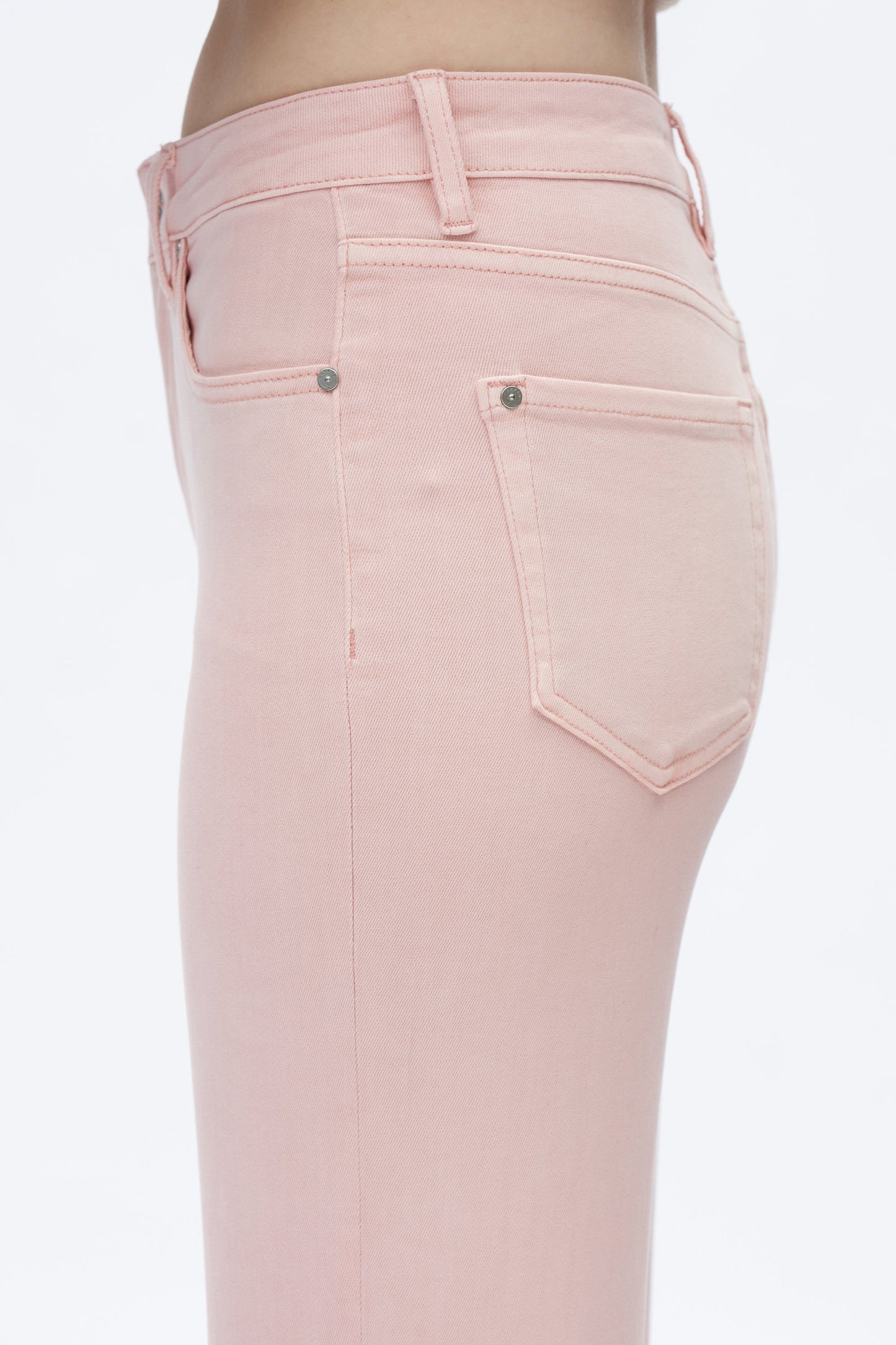 Pink High Rise Straight Jeans