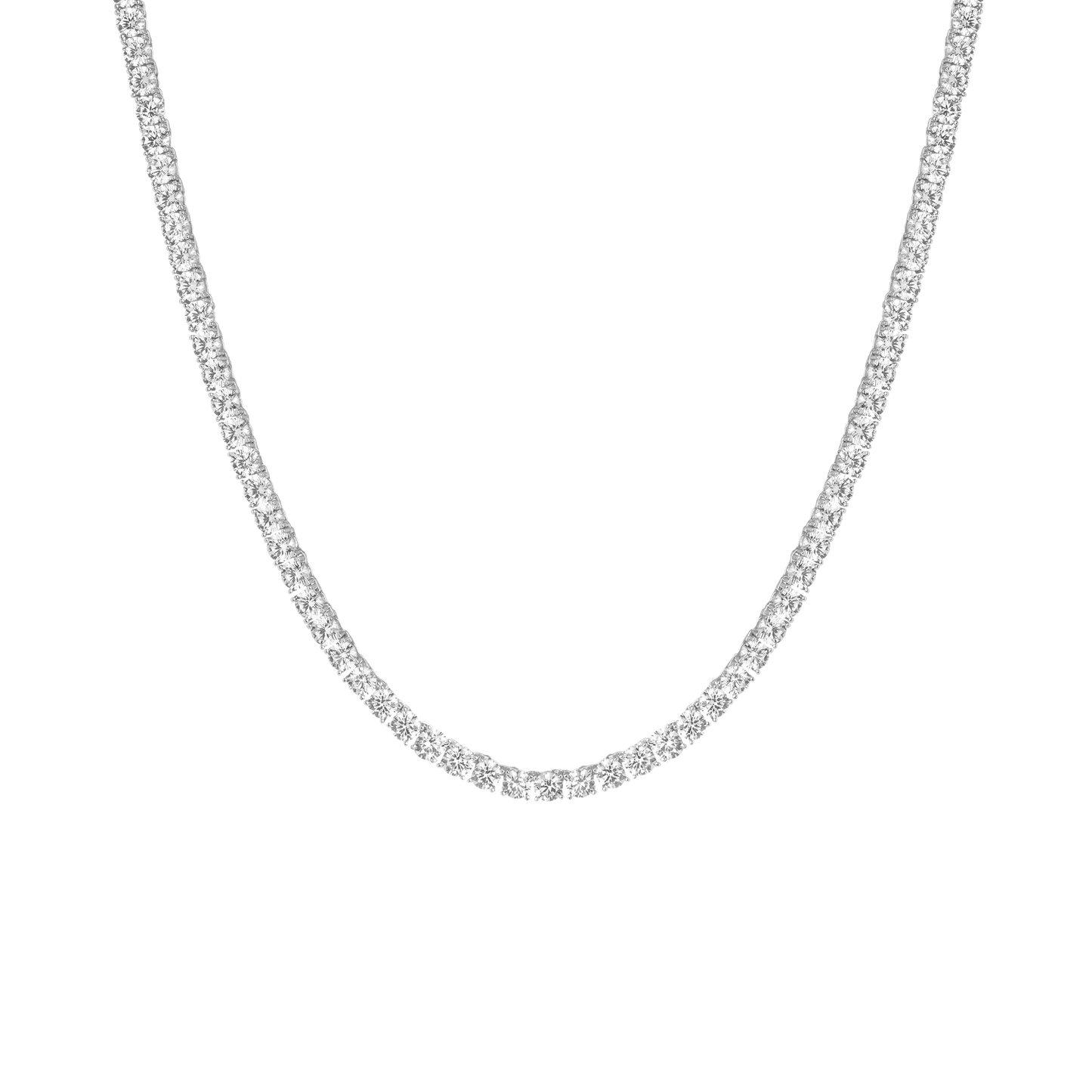 Lab Grown White Sapphire Tennis Necklace