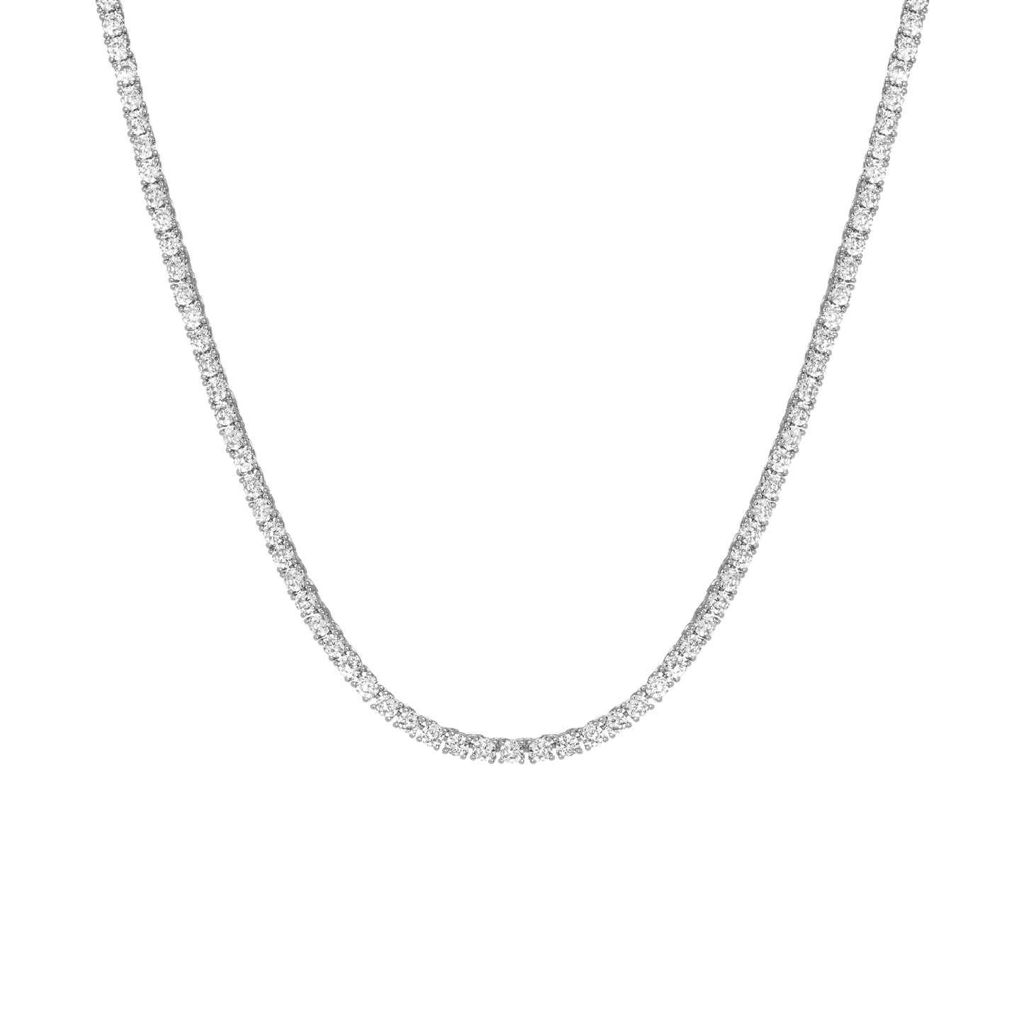 Lab Grown White Sapphire Tennis Necklace