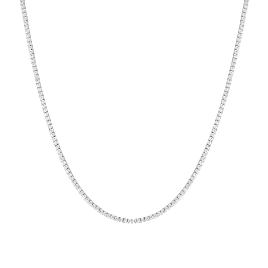 Lab Grown White Sapphire Tennis Necklace
