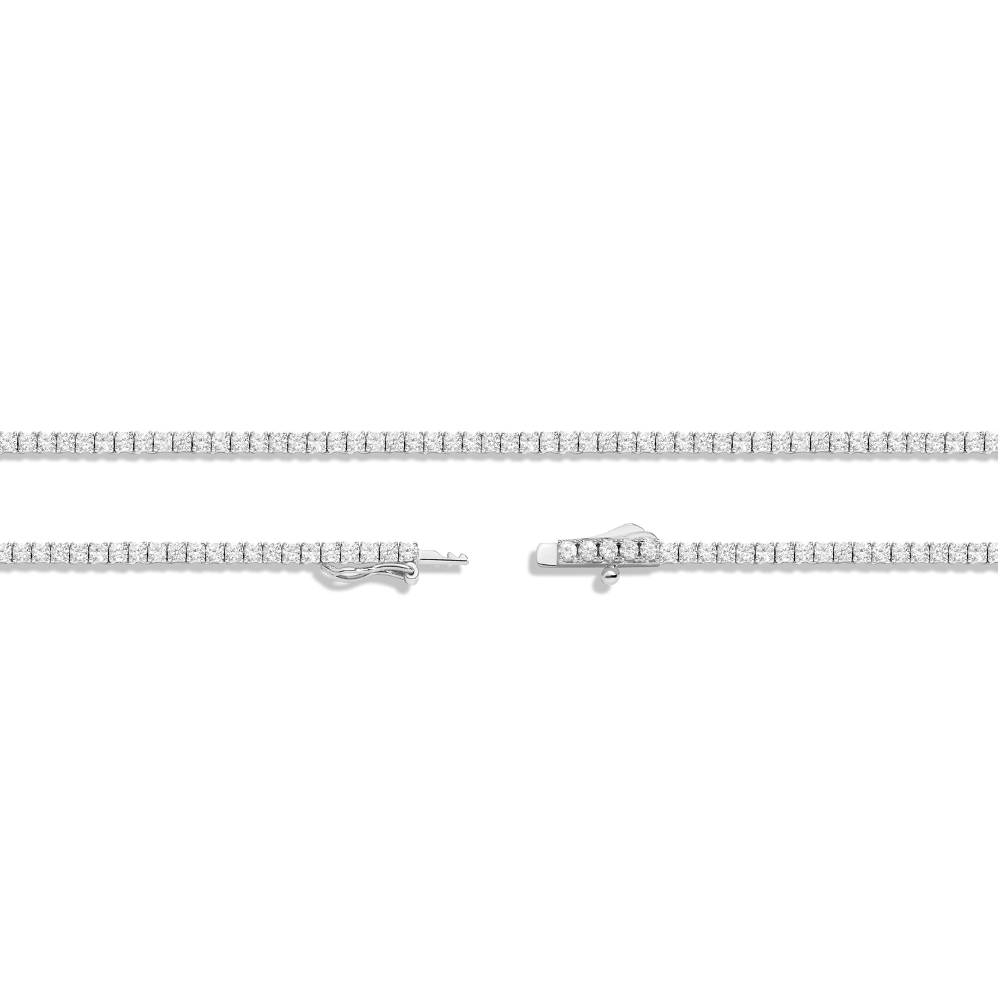 Lab Grown White Sapphire Tennis Necklace