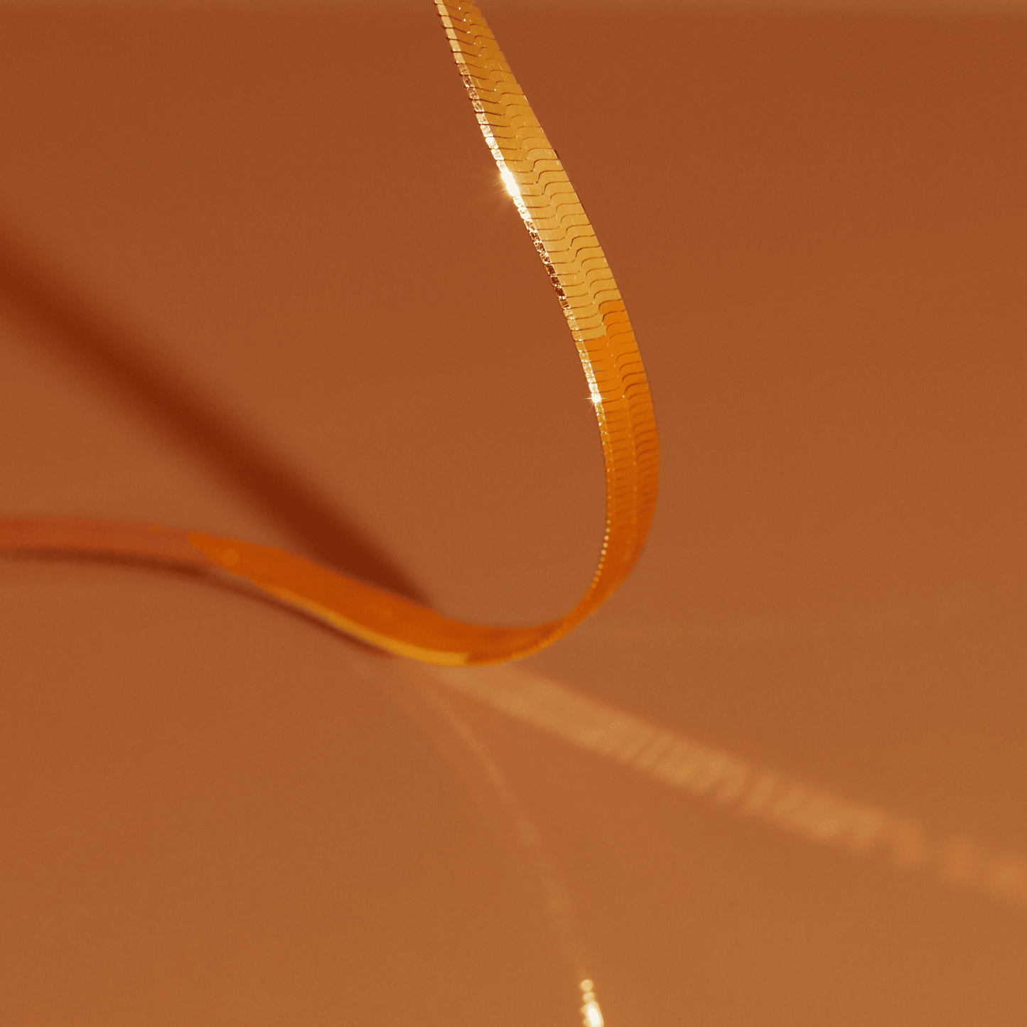 Gold Herringbone Chain Bracelet