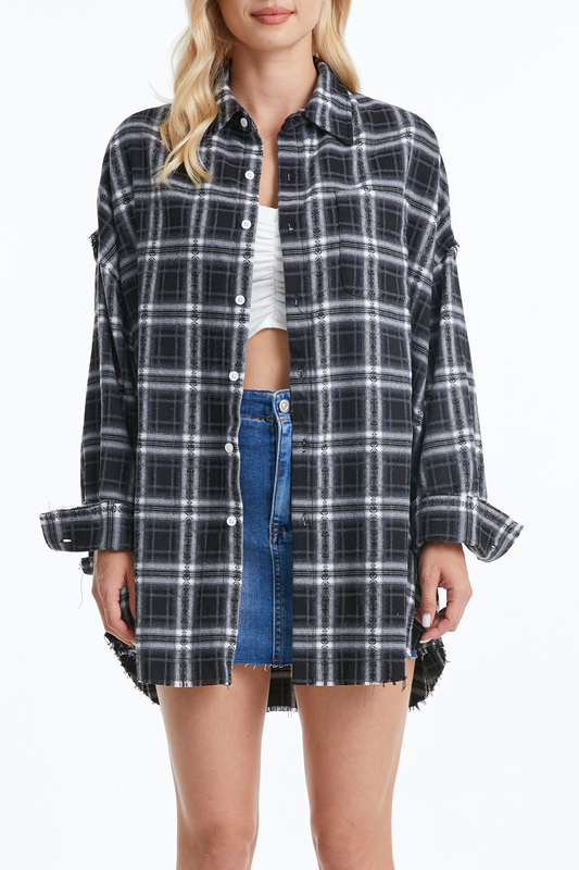 Women's Ragged Long Sleeve Loose Shirt