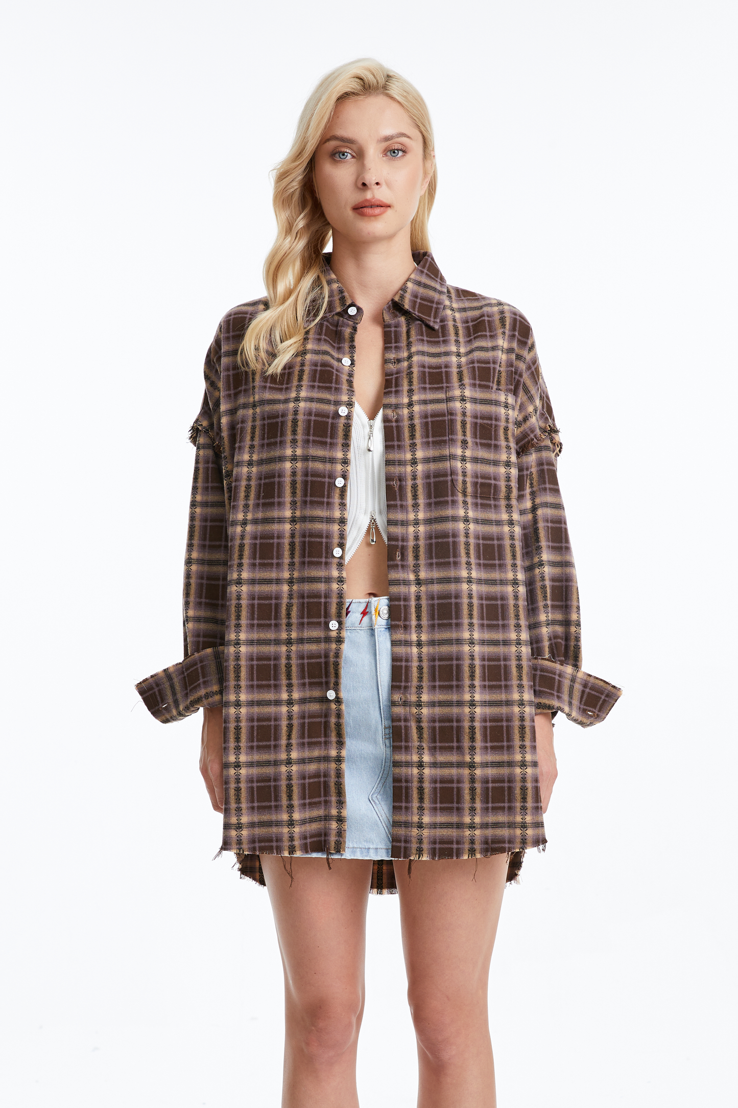 Women's Ragged Long Sleeve Loose Shirt
