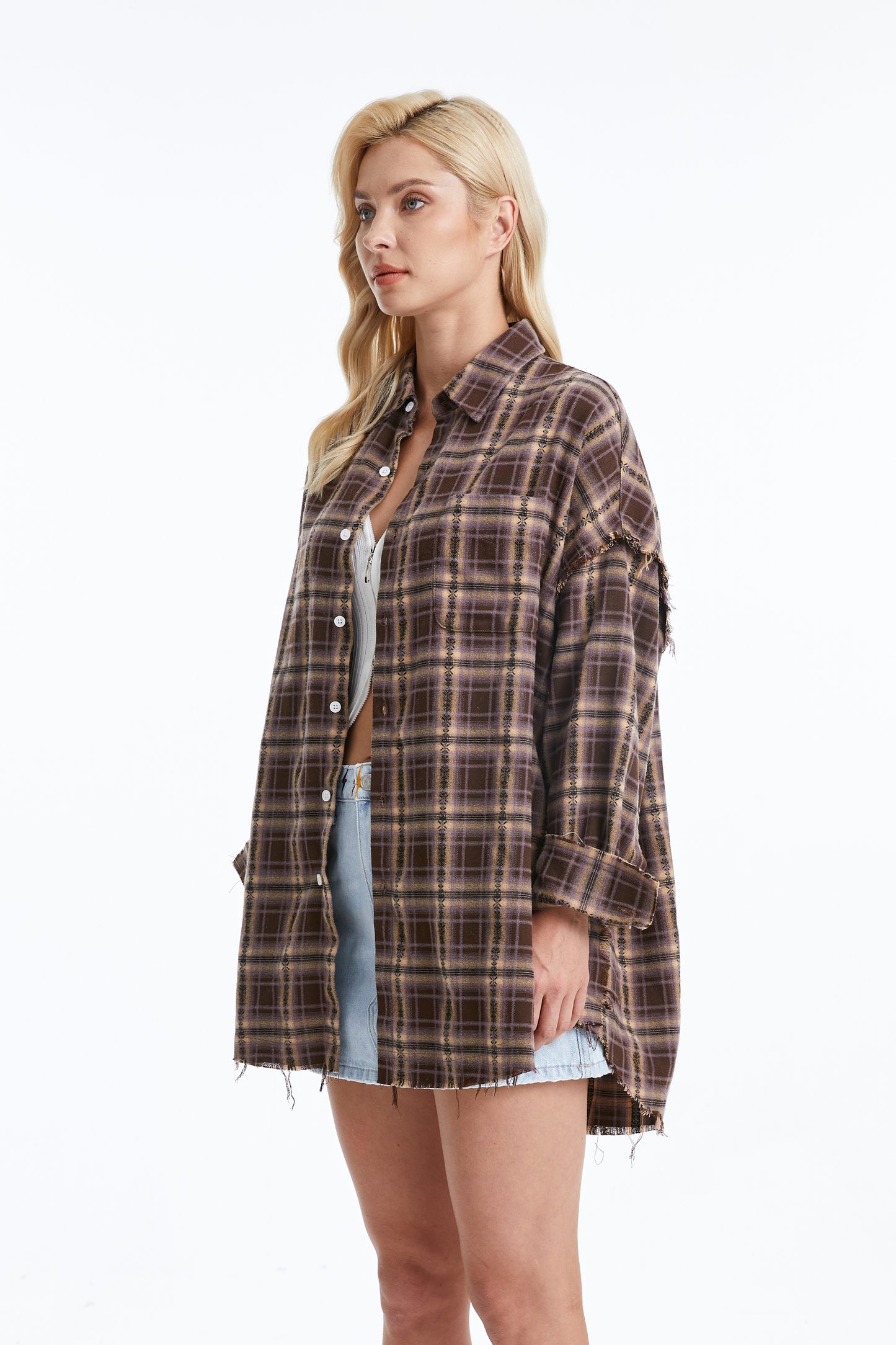 Women's Ragged Long Sleeve Loose Shirt
