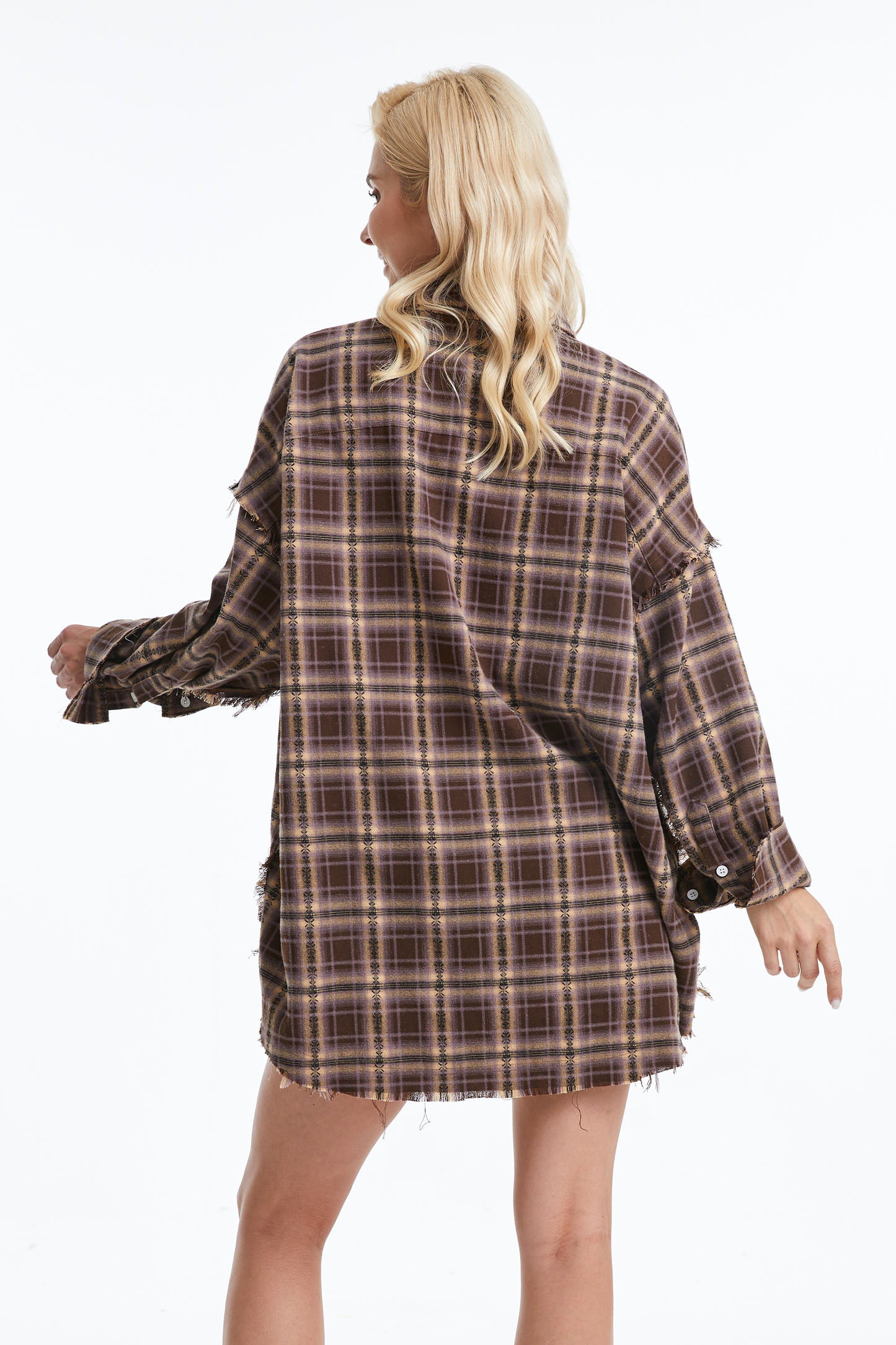 Women's Ragged Long Sleeve Loose Shirt