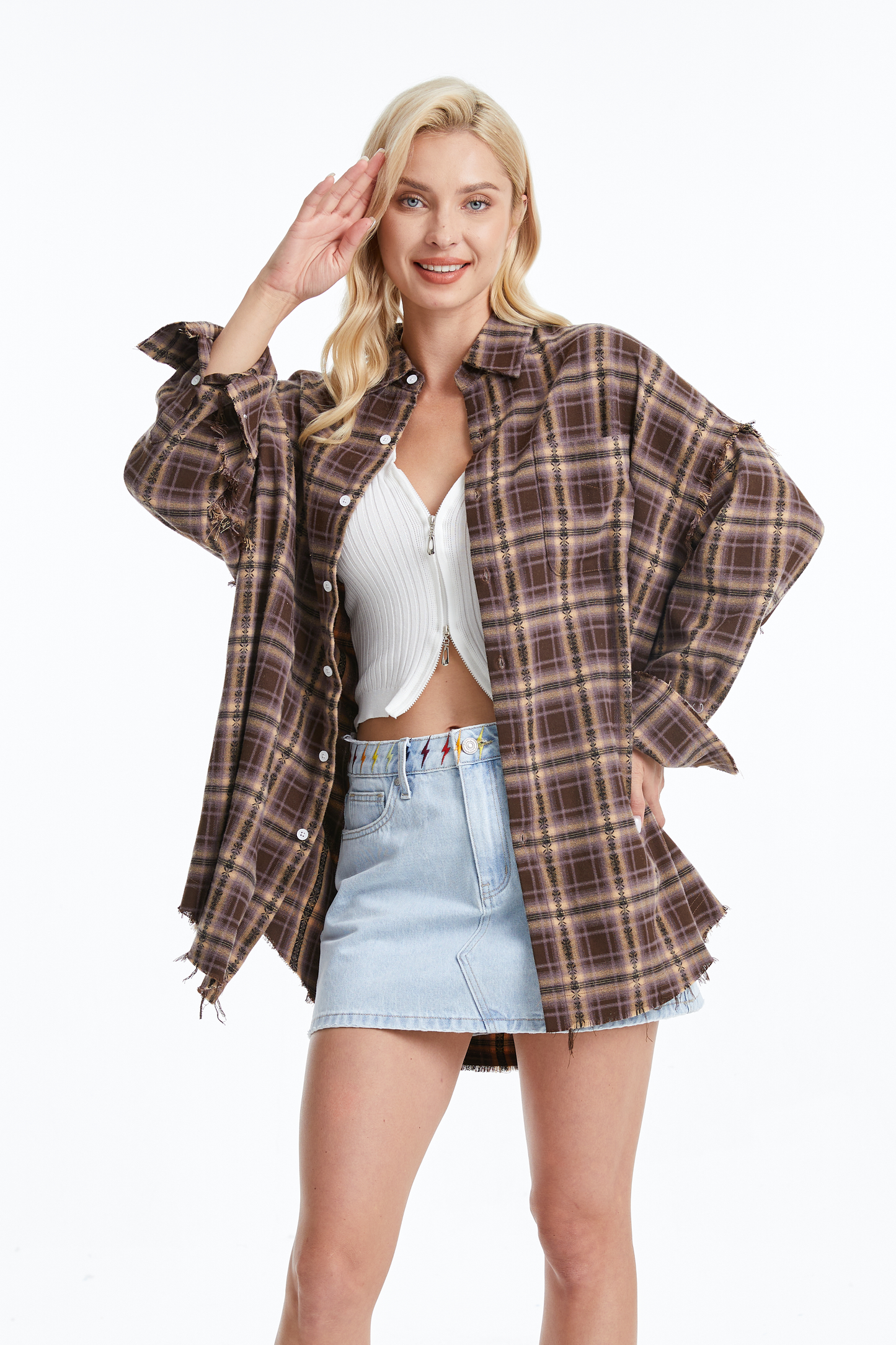Women's Ragged Long Sleeve Loose Shirt