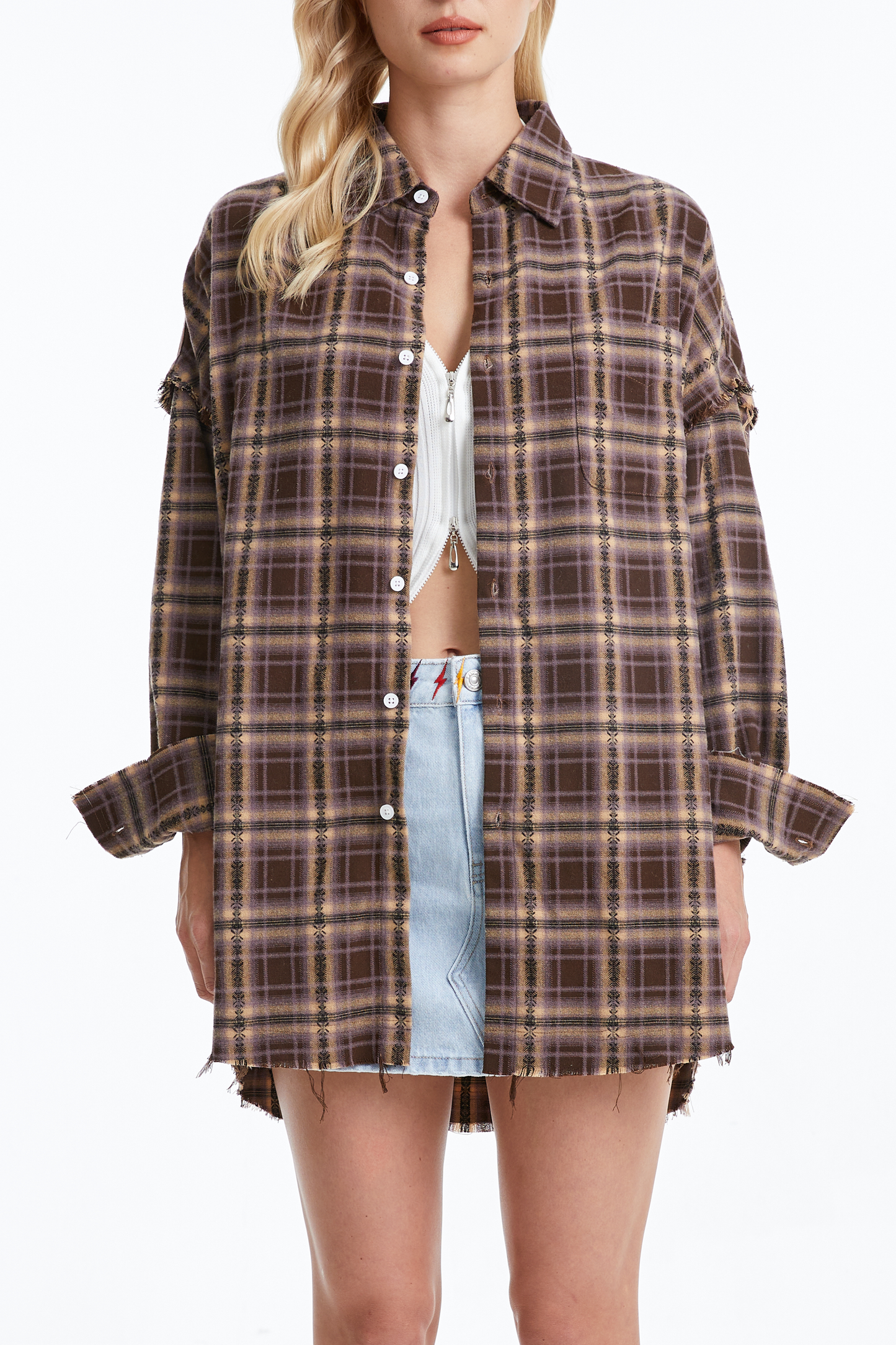 Women's Ragged Long Sleeve Loose Shirt