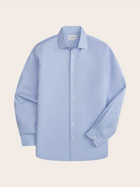 Blue Stretch Cotton Dress Shirt - Slim