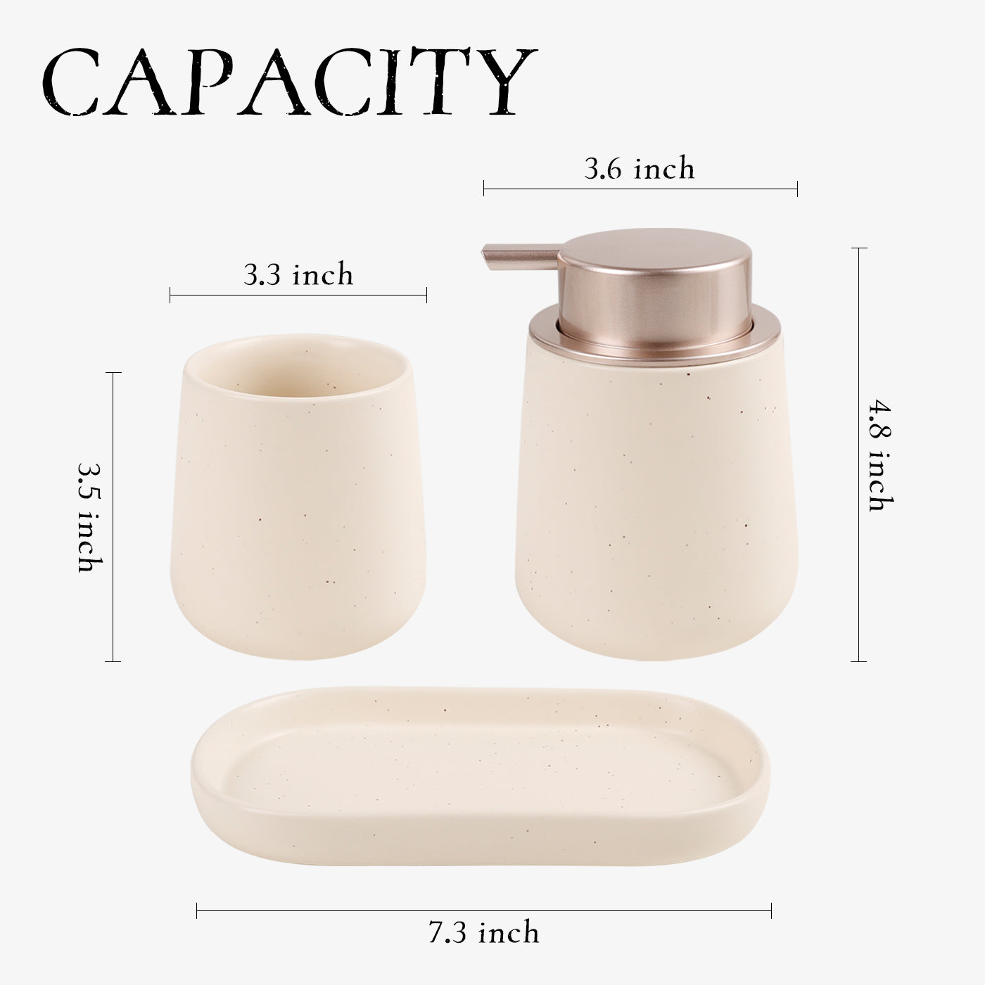 BosilunLife Modern 3‑Piece Foaming Bathroom Set Recycled Eco‑Clay