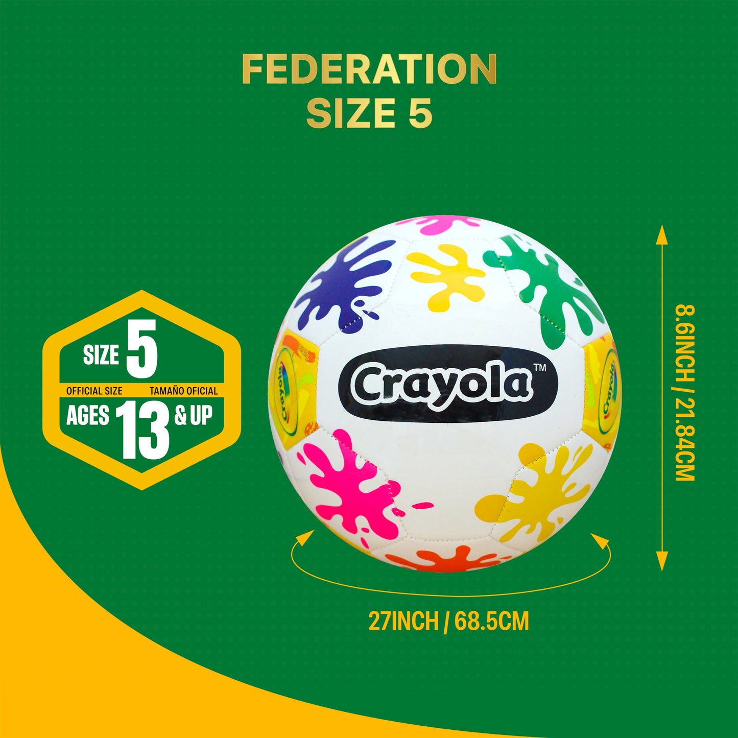 Crayola Soccer Ball CRAY400BL Size 5 - Ink Splash