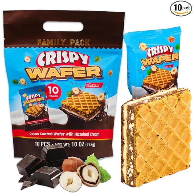 Crispy Wafers - Five Layer Crispy Wafer Squares filled with Creamy Hazelnut