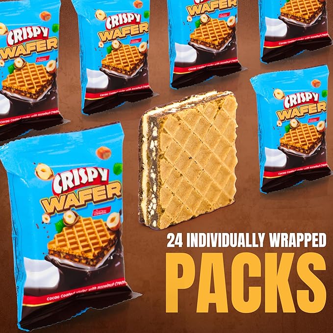 Crispy Wafers - Five Layer Crispy Wafer Squares filled with Creamy Hazelnut