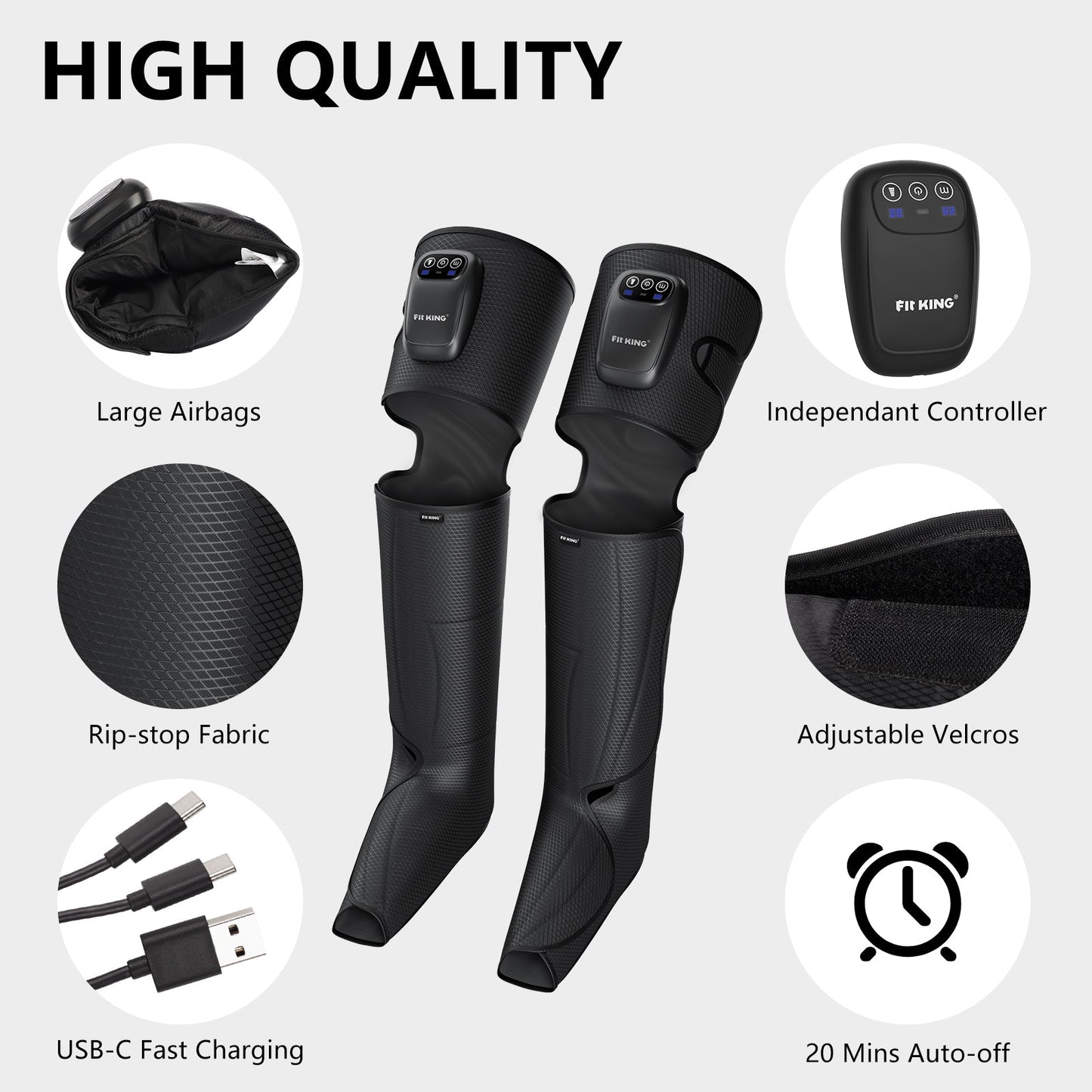 FIT KING Rechargeable Full Leg Massager | FT-060A
