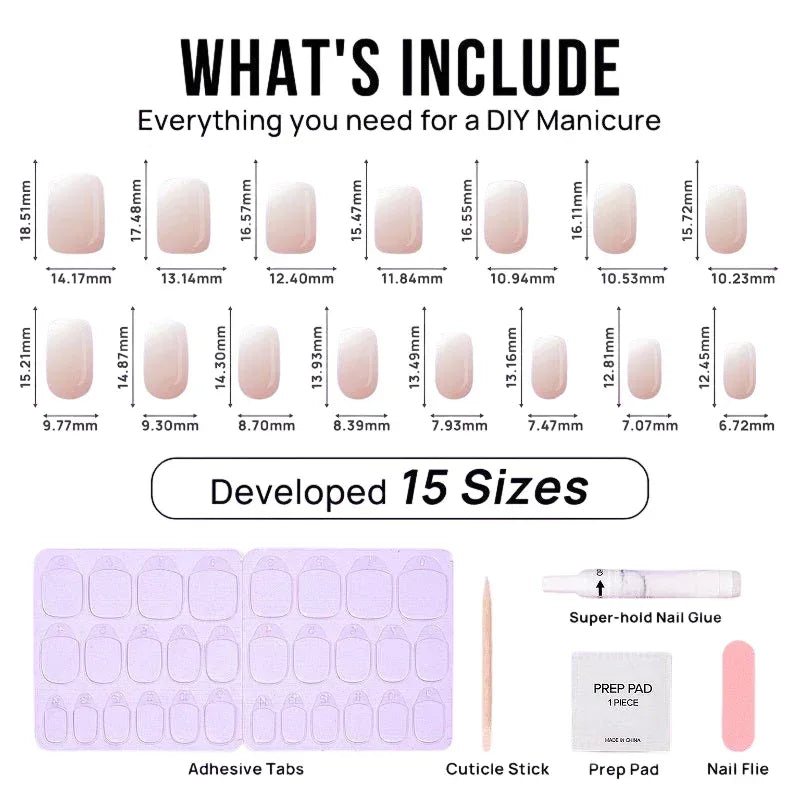 Vanilla Cream Square Nails - Press On Nails