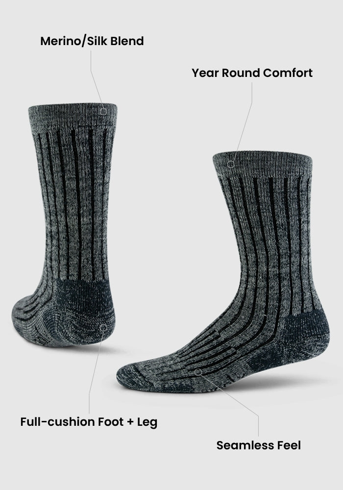 Womens Joey Crew Socks - Stone Grey